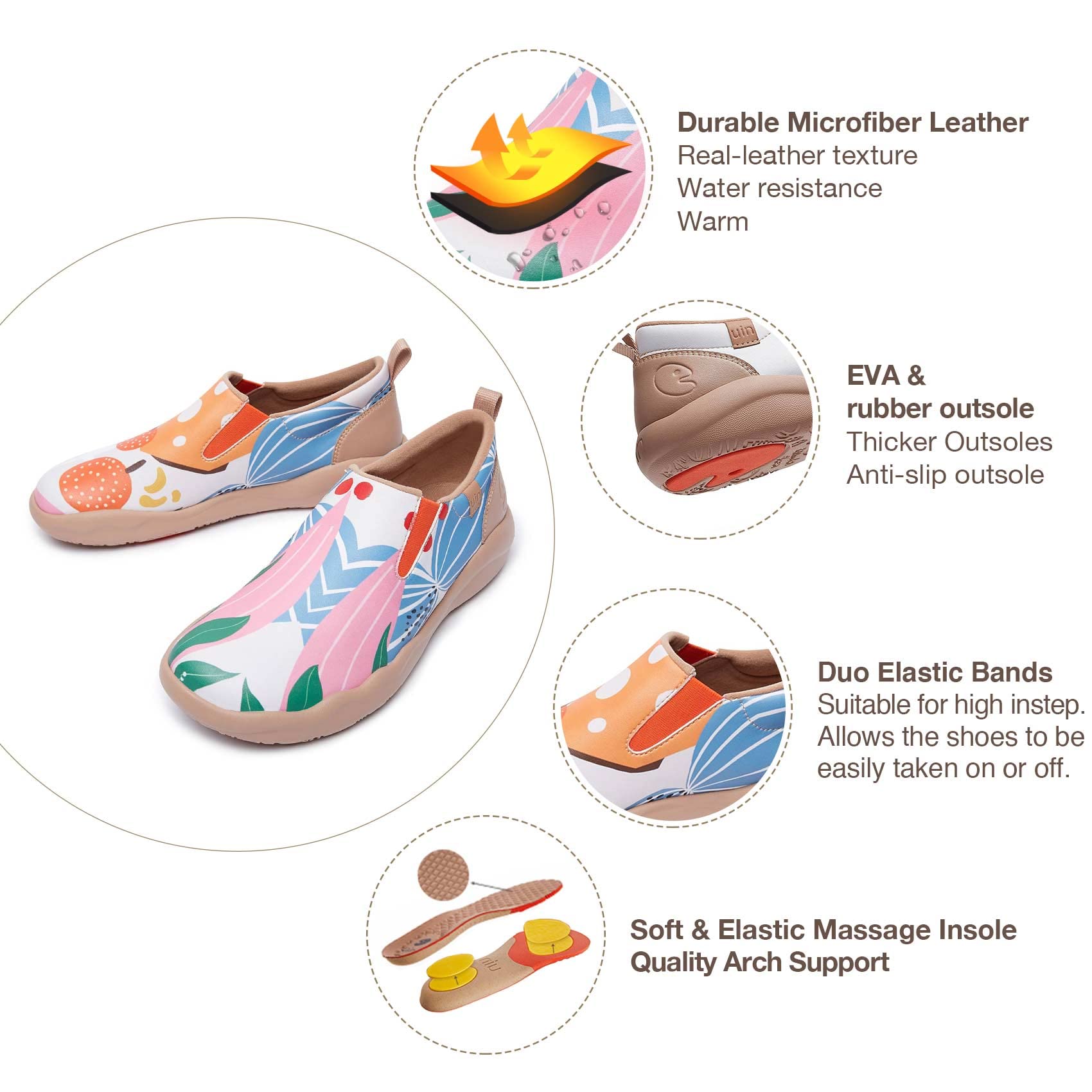 UIN Women's Slip-On Walking Shoes - Lightweight Travel Loafers with Microfiber Upper - Comfortable Casual Sneakers for Women - Perfect for Travel, Work & Everyday Wear