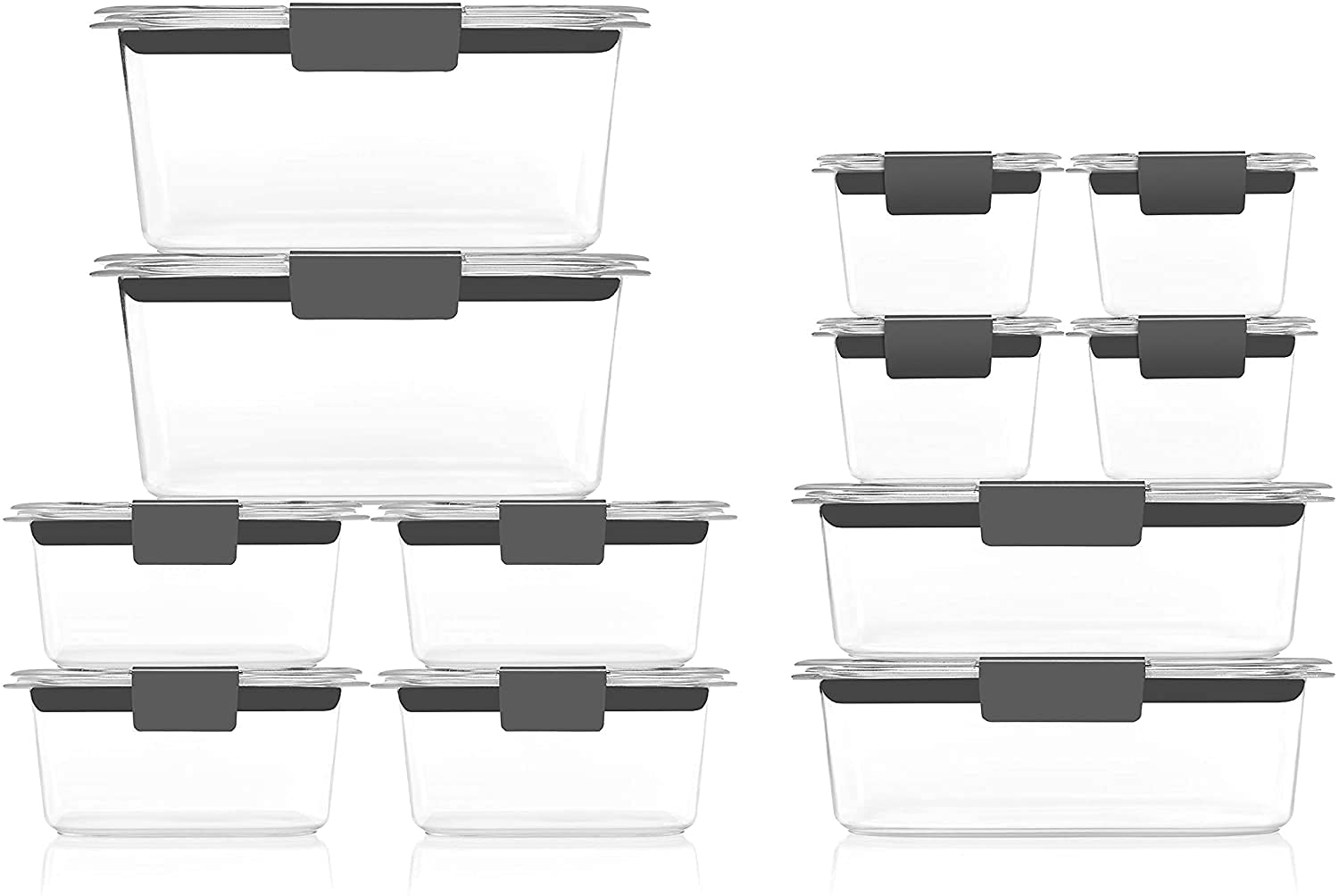 Rubbermaid Food Storage Containers with Lids - 28-Piece Set & Brilliance Airtight Containers - 12-Piece Set | BPA-Free, Stackable Kitchen Organizers for Meal Prep, Leftovers & Pantry Storage