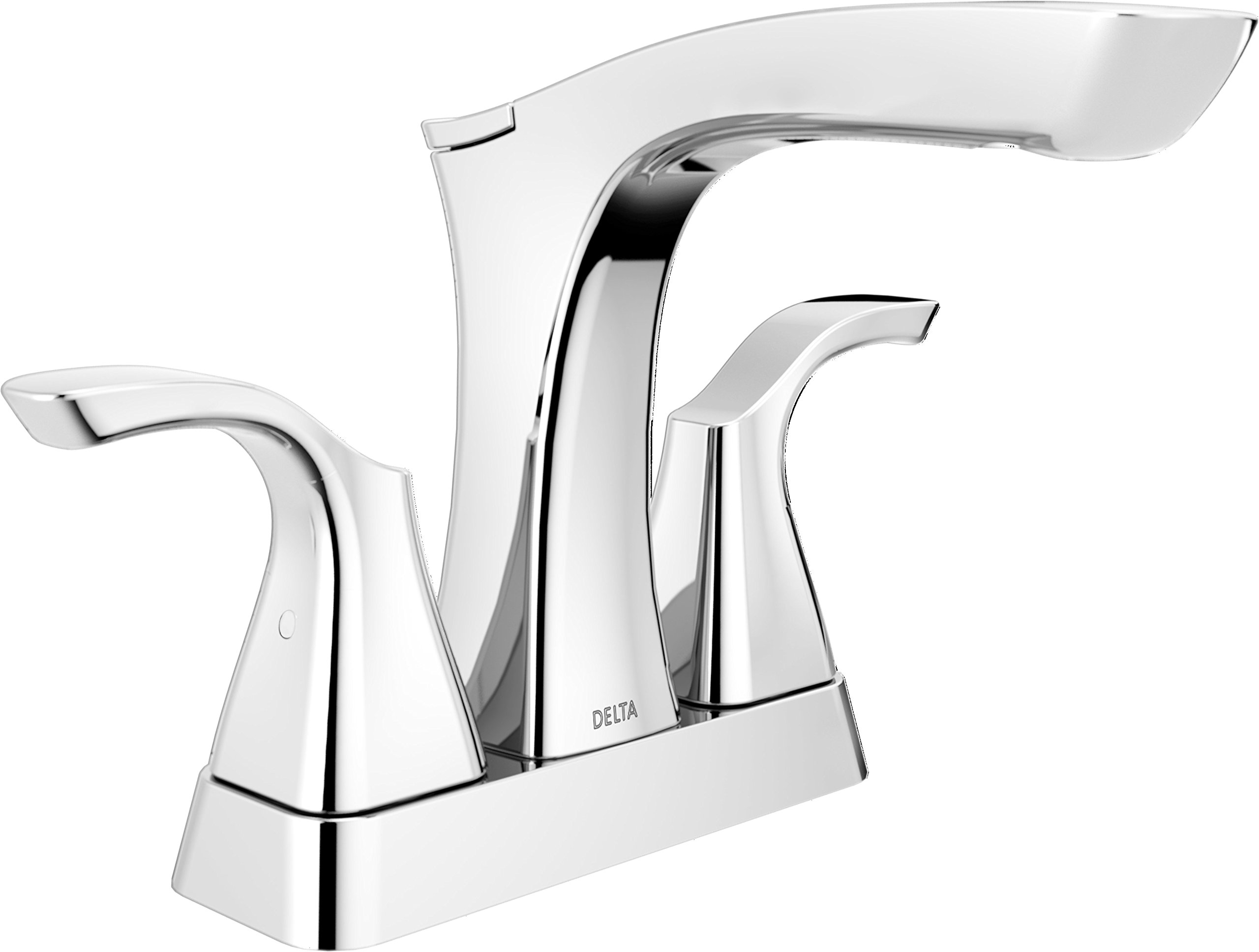 Delta Faucet 2552-PNMPU-DST Tesla Two Handle Centerset Bathroom Sink Faucet in Polished Nickel - Perfect for Modern Bathrooms & Powder Rooms