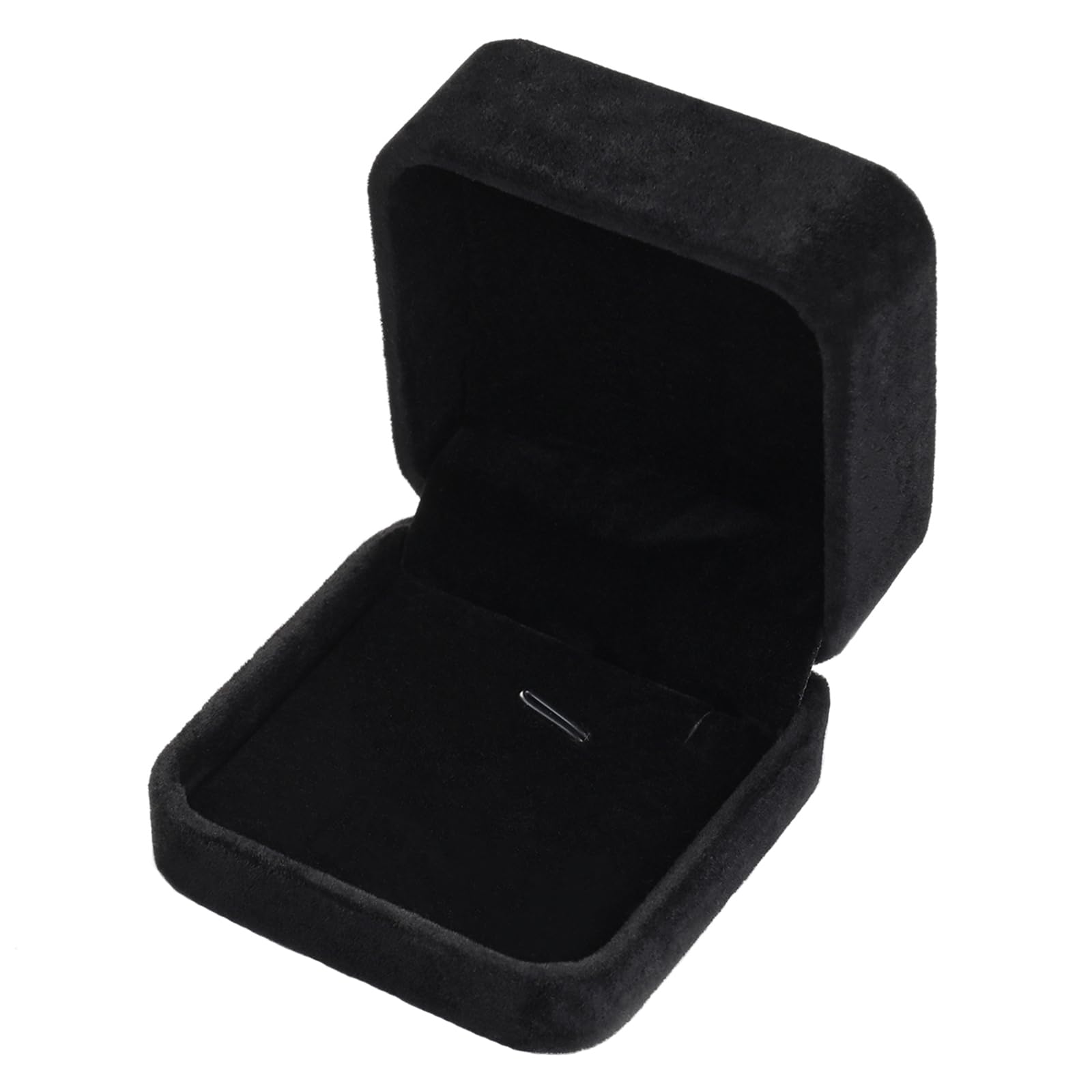 Luxury Velvet Jewelry Box for Necklace & Pendant - 2.8 x 2.8 x 1.6 Inches Gift Box with Soft Lining (Black) - Perfect for Jewelry Display, Storage & Gift Giving