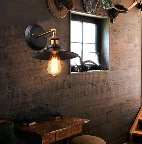 ASTIQUE Industrial Wall Lamp - Vintage Metal Sconce Light Fixture for Farmhouse, Loft & Workshop Lighting - Perfect for Living Room, Bedroom, Garage & Outdoor Spaces