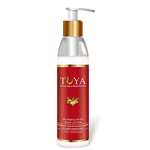 TUYA 100% Pure Argan Oil Body Lotion - Deep Moisturizing & Hydrating Skin Care for Dry Skin, Even Skin Tone - 6oz/180ml - Perfect for Daily Use, After Shower & Nighttime Skincare Routine