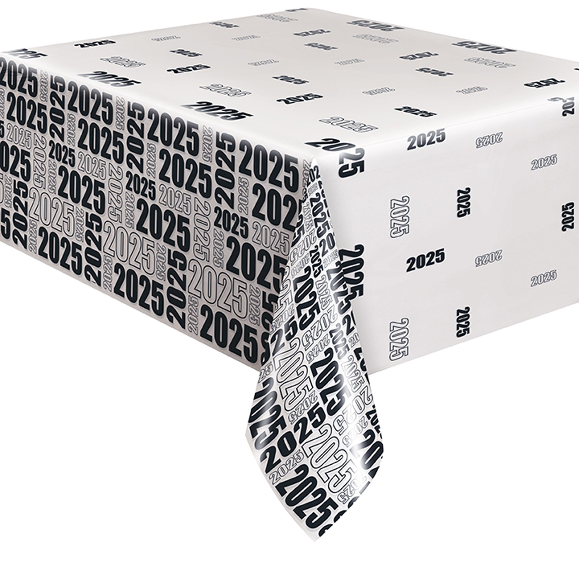 Black & White Plastic Table Cover 54 x 108 Inches - Disposable Party Tablecloth for Birthday, Wedding & Holiday Decorations (1 Count) - Waterproof & Easy Clean
