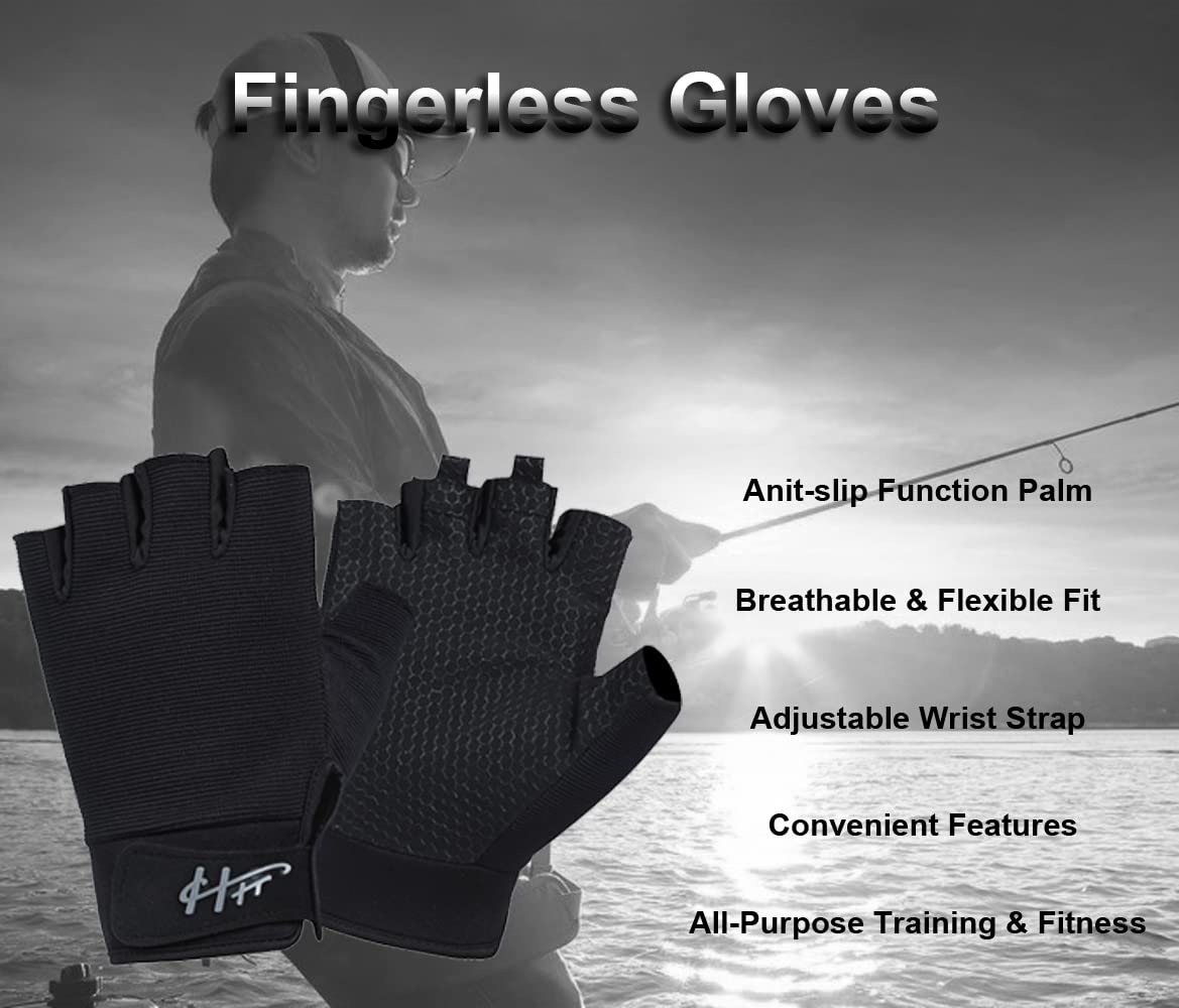 Fingerless Gloves for Men & Women - Waterproof & Non-Slip Sports Gloves for Fishing, Sailing, Rowing, Kayaking, Cycling & Outdoor Activities - Perfect for Grip & Protection in Water Sports & Cold Weather