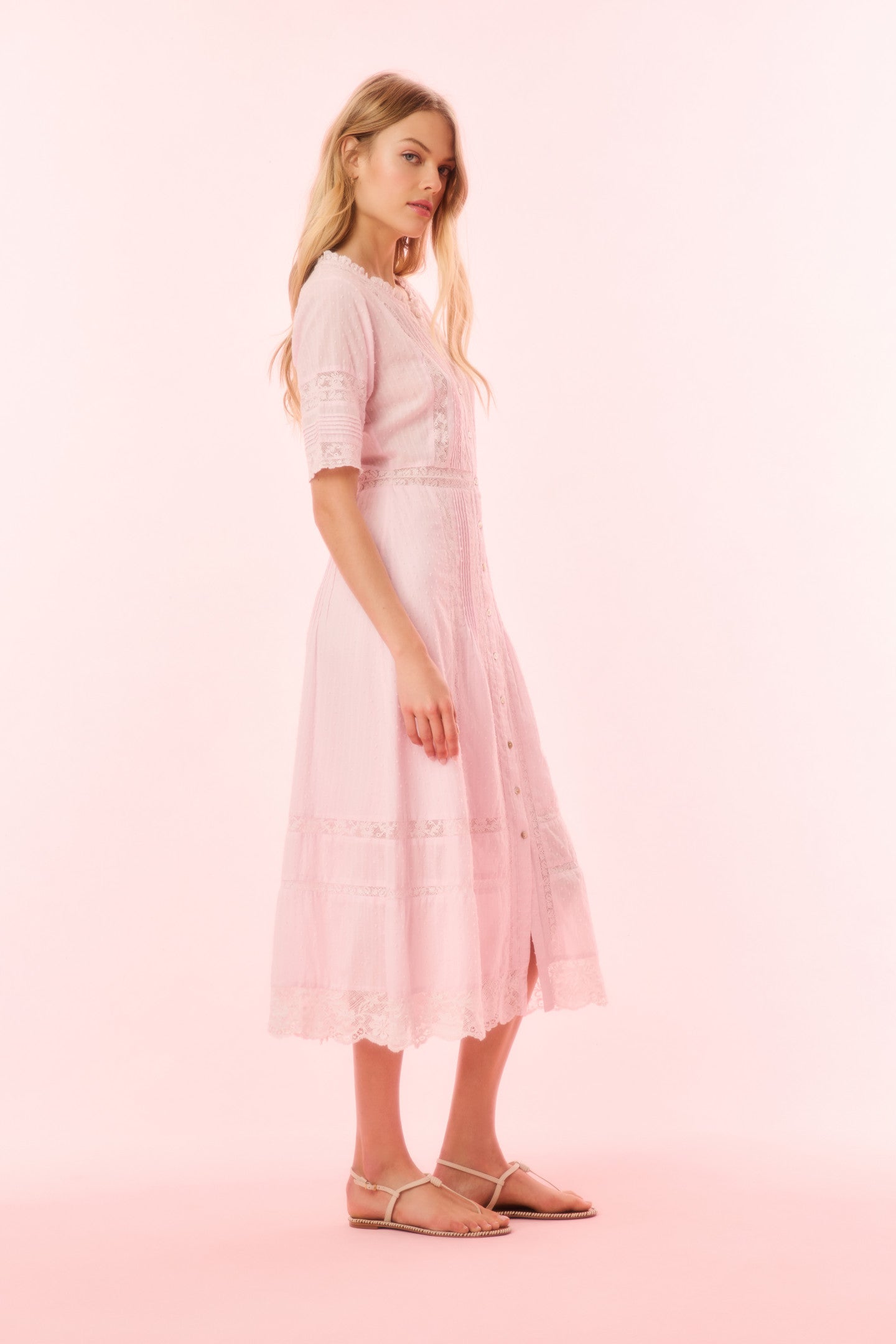 Francilla Women's Cotton Midi Dress - Ballerina Pink | Flowy Summer Dress for Casual Outings, Beach Wear & Date Nights