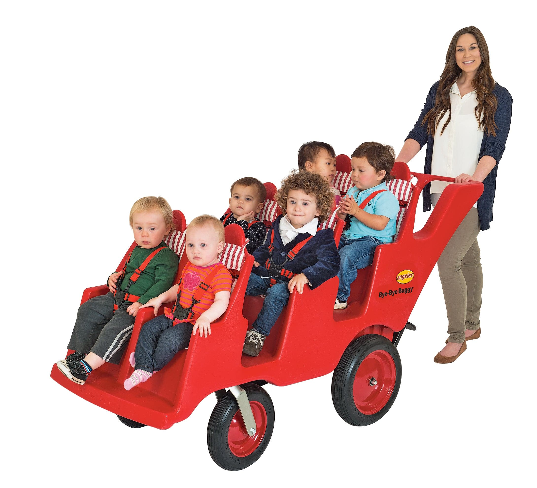 Angeles 6-Seat Never Flat Fat Tire Stroller - Heavy-Duty All-Terrain Baby Wagon for Beach, Park & Outdoor Adventures