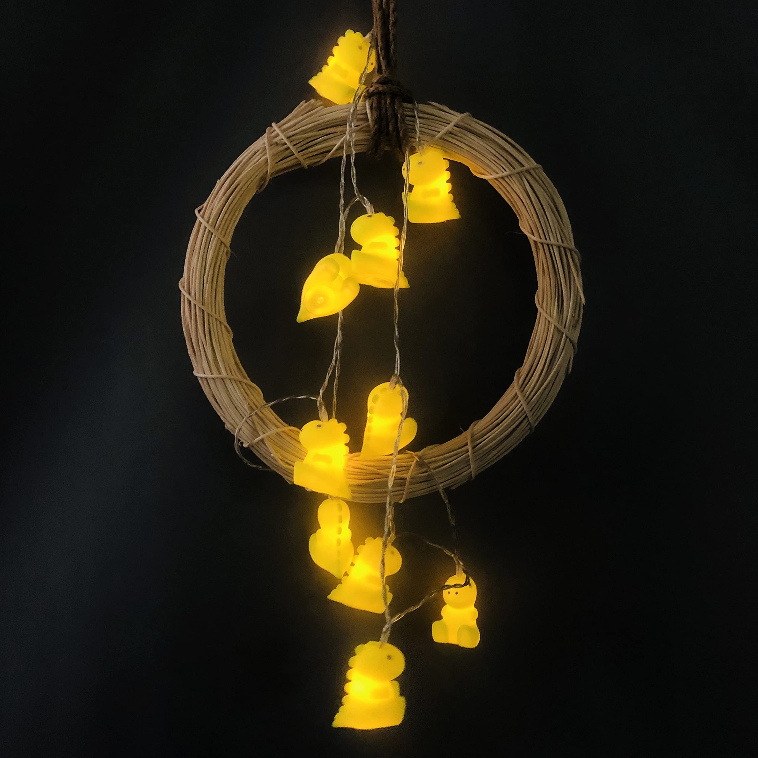 5.4 FT Cute Dinosaur String Lights - 10 LED Battery Operated Fairy Lights for Home, Party, Christmas & Camping Decor (1.65m/10LED, Small Dinosaur) - Perfect for Bedroom, Nursery, Garden & Outdoor Decorations