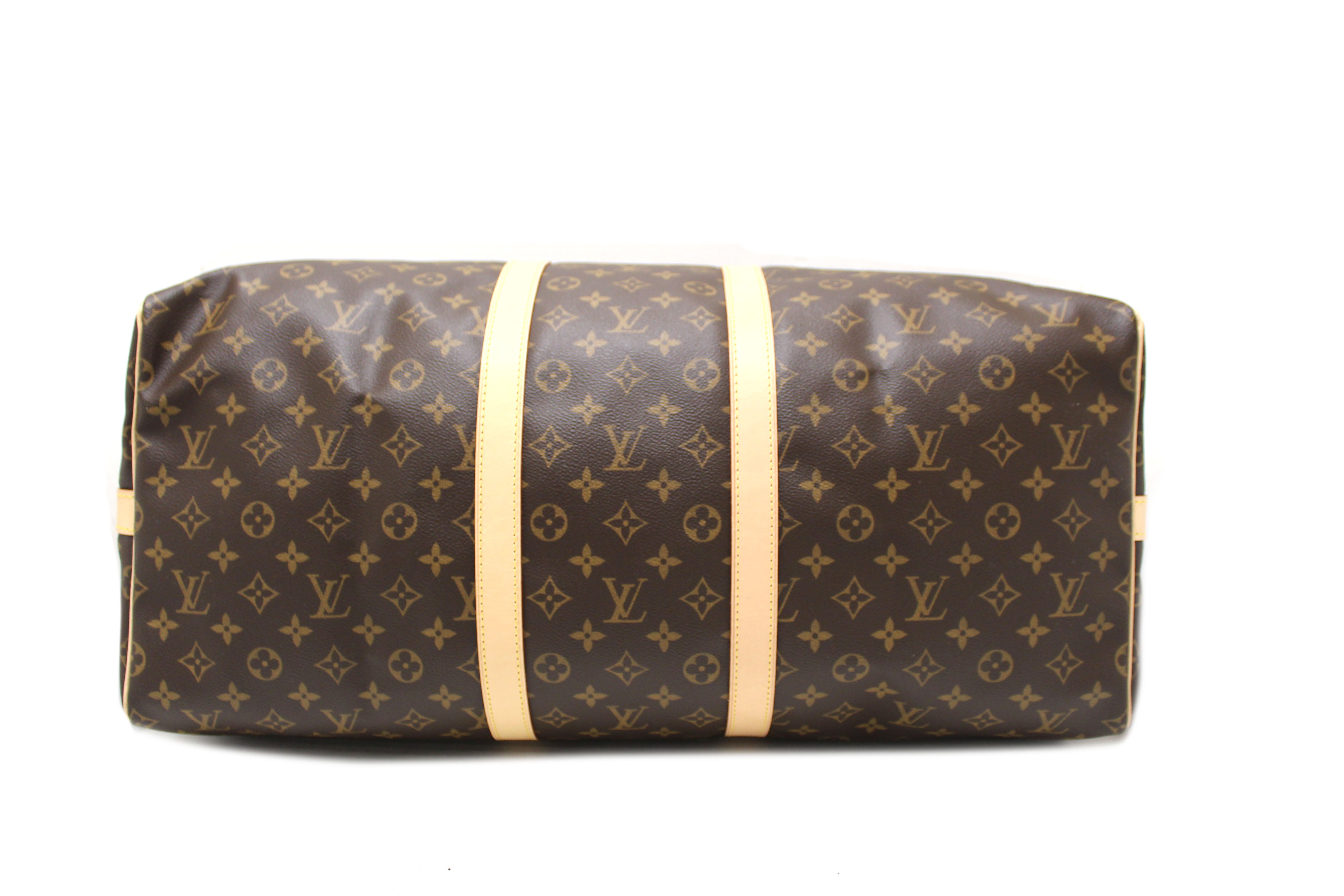 Authentic Louis Vuitton Monogram Canvas Keepall Bandoulière 55 Duffle Bag - Luxury Travel Bag for Women & Men, Perfect for Weekend Getaways & Business Trips