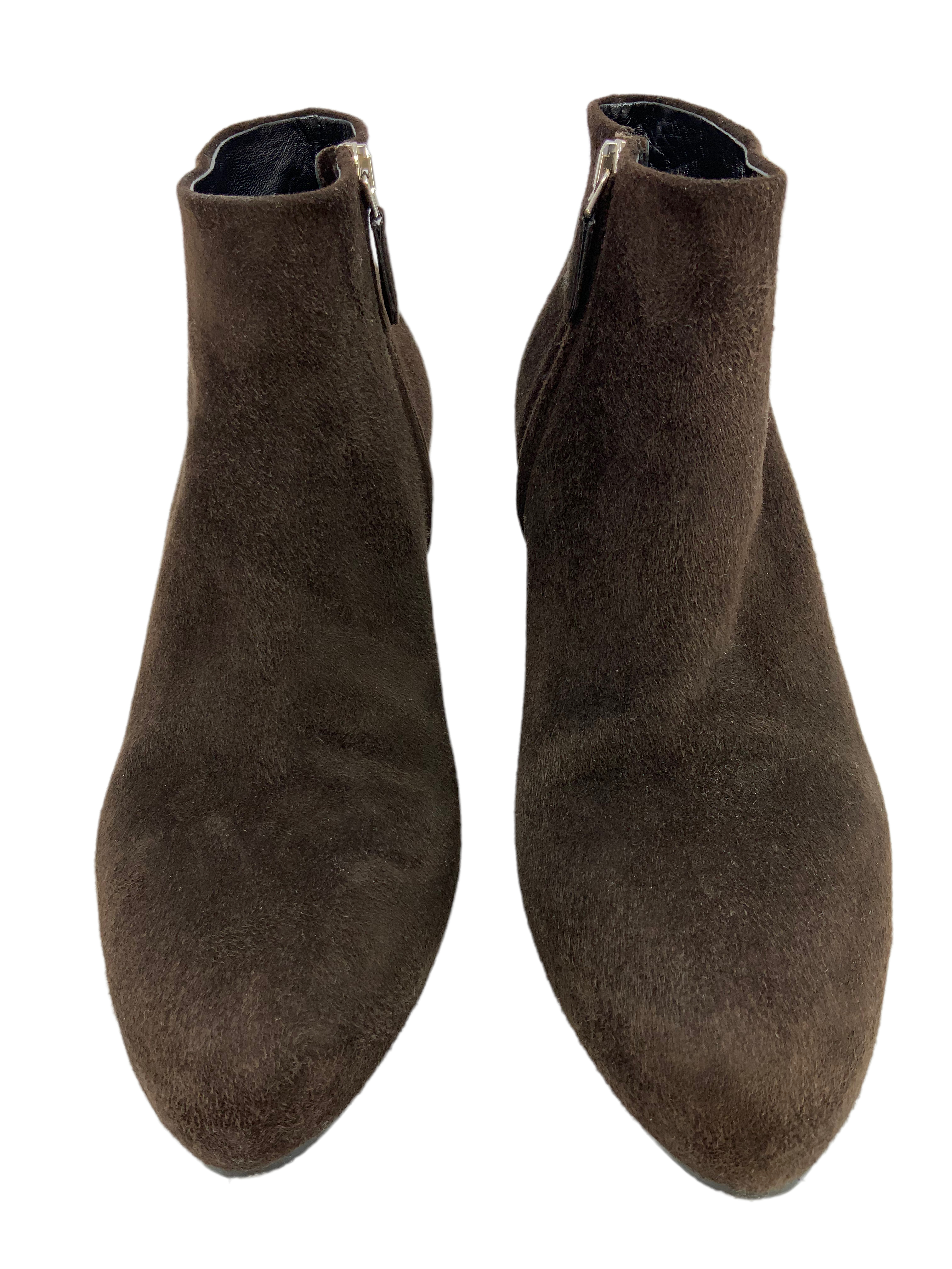 PRADA Suede Hidden Platform Ankle Boots Women's Size 9.5 - Stylish & Comfortable for Office, Party & Winter Fashion