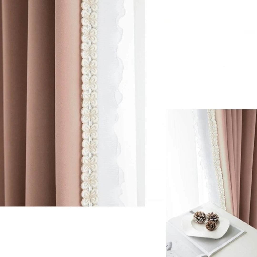 Custom Catherine Velvet Floral Trim Blackout Curtains for Bedroom & Living Room - Light Blocking Window Drapes for Better Sleep & Privacy
