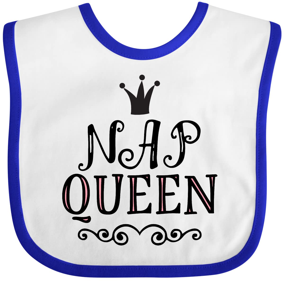 Inktastic Nap Queen Baby Girl Outfit - Cute & Soft Baby Bib for Infant & Toddler - Perfect for Feeding, Playtime & Photo Shoots