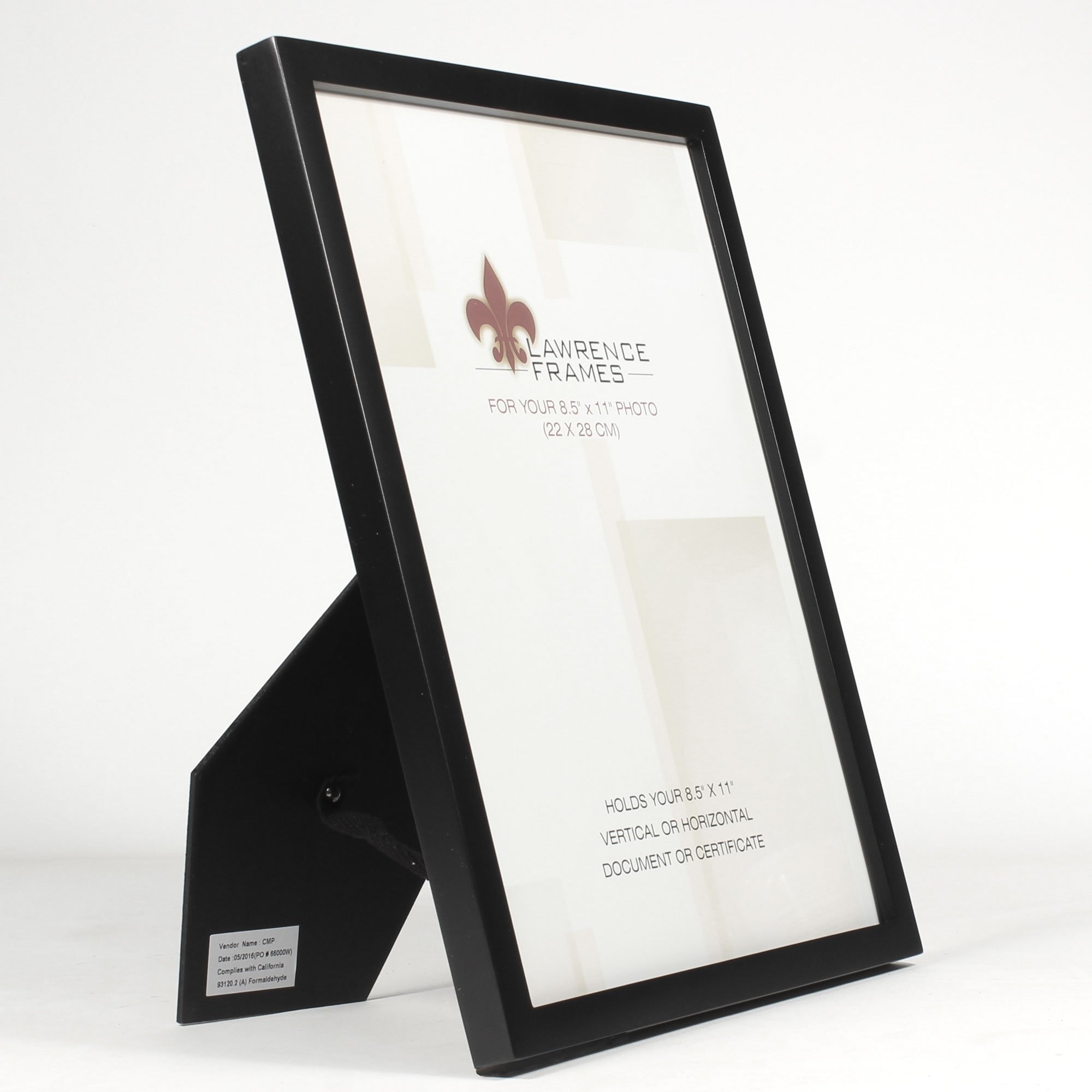 Premium Black Wood Certificate Picture Frame - Lawrence Frames Gallery Collection - 8.5 x 11 Inches - Perfect for Diplomas, Awards & Office Decor