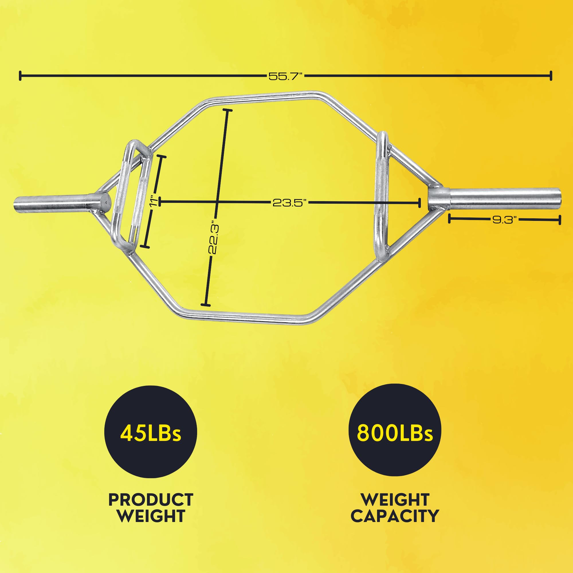 HulkFit 2-Inch Olympic Trap Bar Hex Bar for Weightlifting & Strength Training - Home & Commercial Gym Equipment for Deadlifts, Squats, Rows, Bench Press & Farmer Carries - Perfect for CrossFit, Powerlifting & Functional Fitness Training - Multicolor
