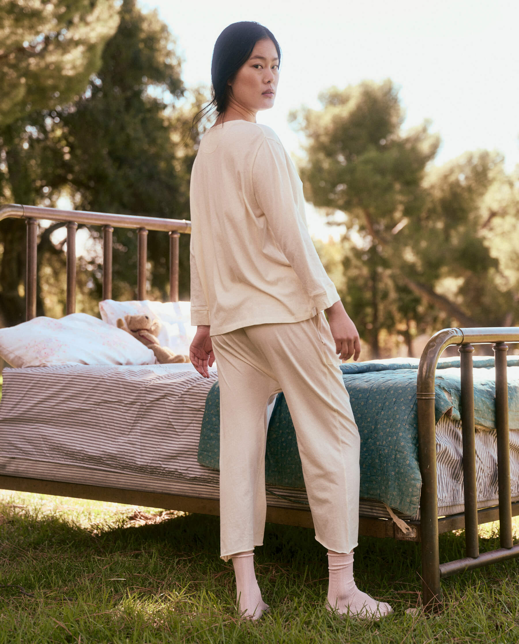 The Sleep Henley Shirt for Men - Soft Washed White Cotton Comfortable Sleepwear for Nighttime Relaxation and Lounging at Home