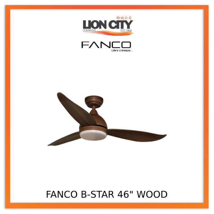 Fanco B Star 36/46/52 Inch 3 Blade DC Ceiling Fan with Remote Control - Ultra Quiet, Energy Efficient for Bedroom, Living Room & Office