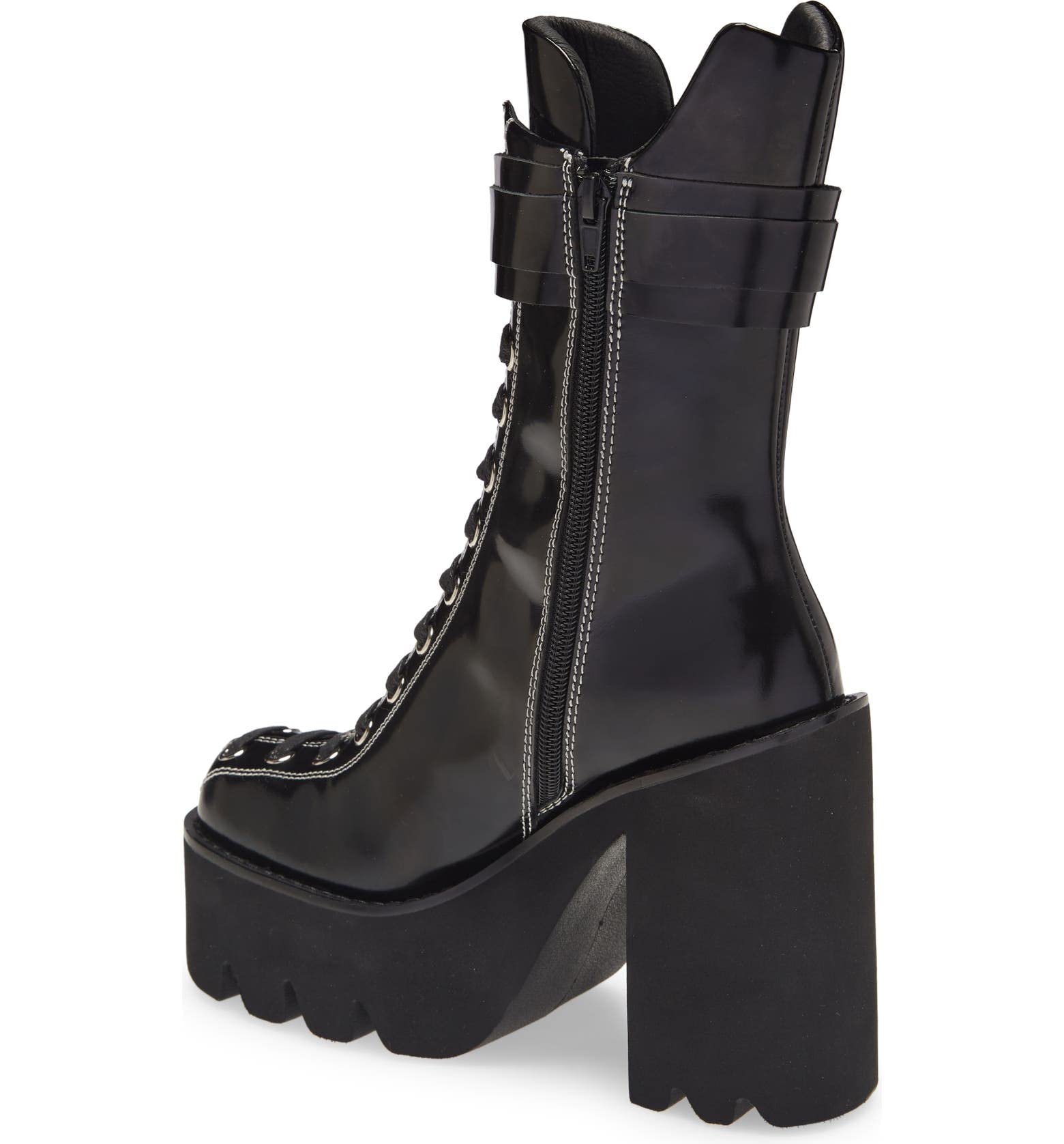 Jeffrey Campbell Women's Viking Boots - Black Leather Ankle Boots for Fall & Winter | Stylish Combat Boots for Casual Outfits & Streetwear Fashion