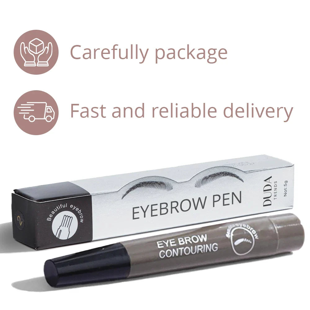 2-in-1 Eyebrow Pencil & Brush - Waterproof, Smudge-Proof, Natural Look - Perfect for Daily Makeup & Eyebrow Styling (Great for Work, Date, and Special Occasions)