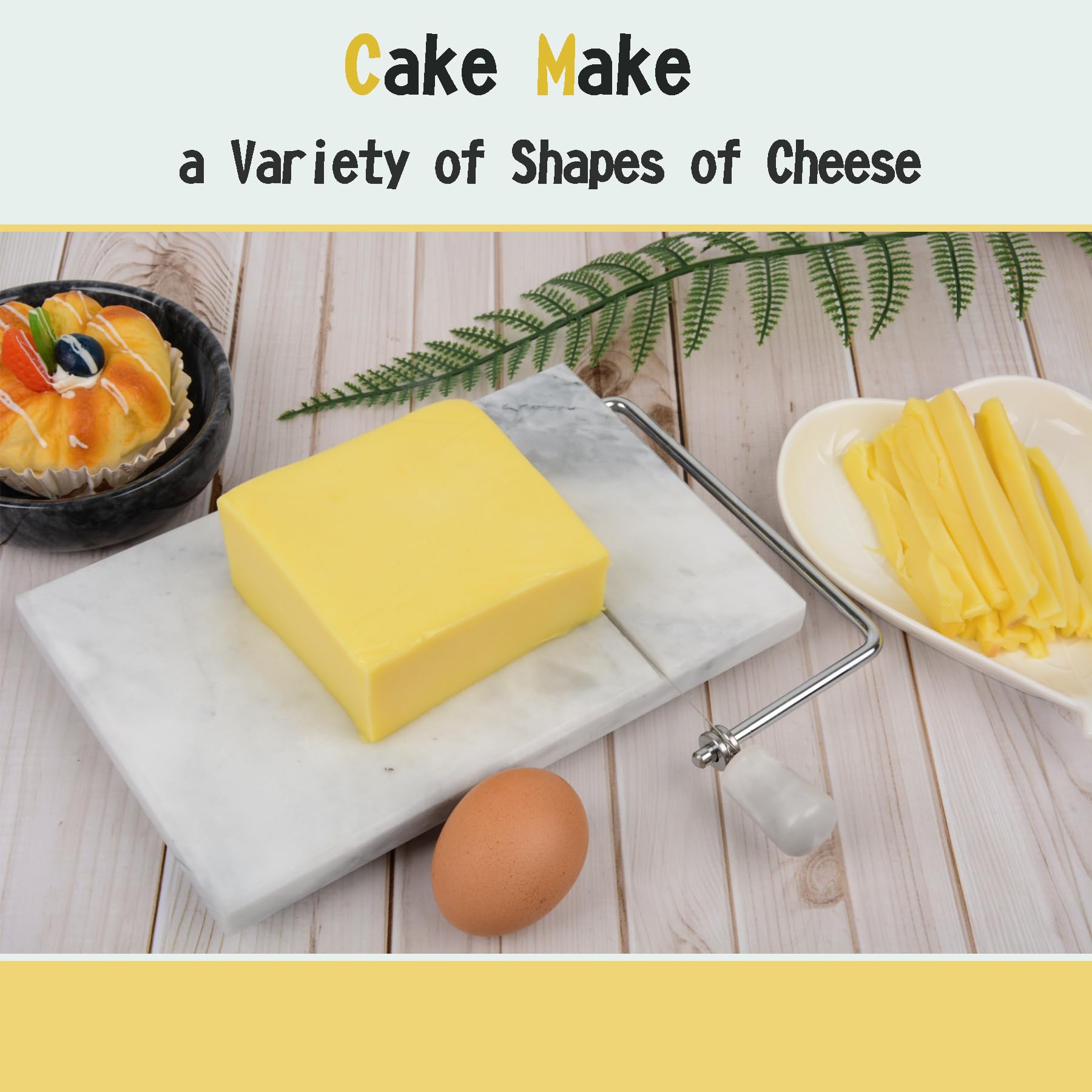 Premium Marble Cheese Slicer Board - 6