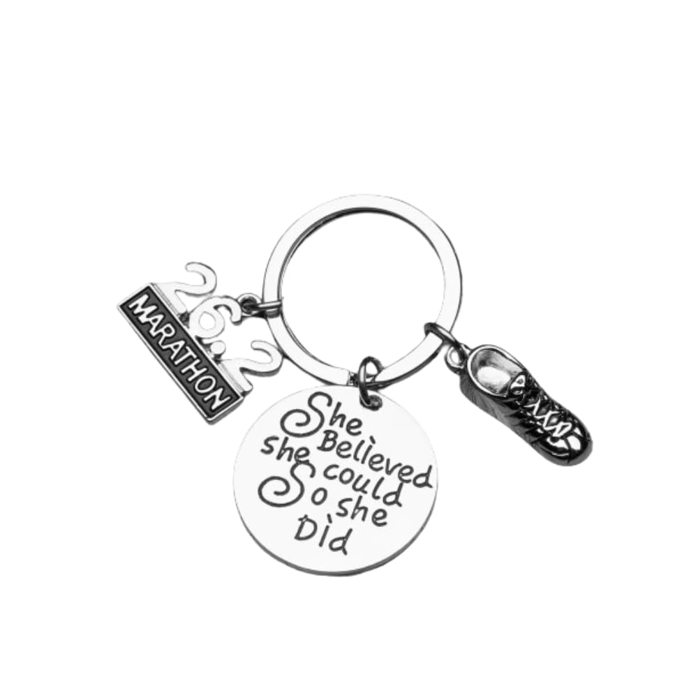 Sportybella Running Keychain - Stylish Runner Jewelry for Women, Teens & Girls - Durable Keychain Accessories for Fitness Enthusiasts - Perfect for Marathons, Jogging & Outdoor Activities