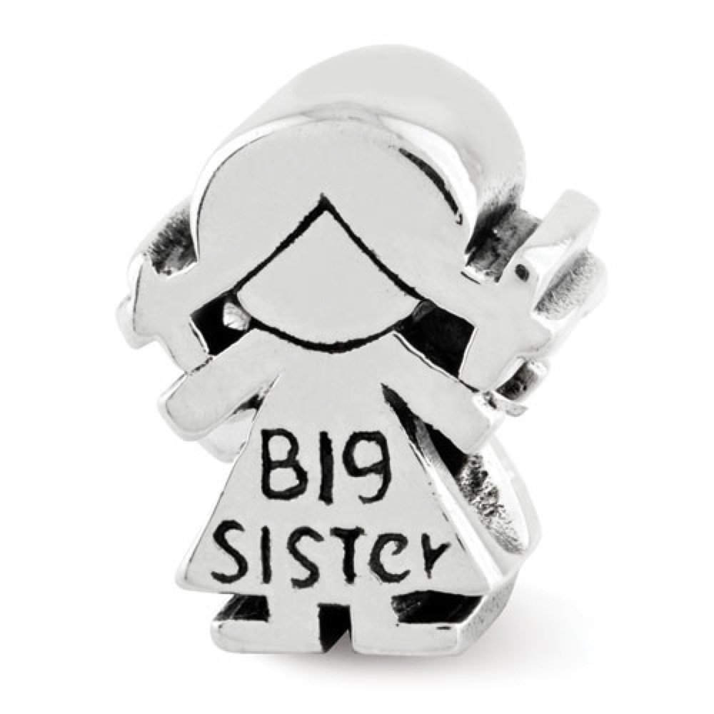 Reflections Sterling Silver Big Sister Bead for Kids - Personalized Jewelry Gift for Siblings, Birthday & Special Occasions