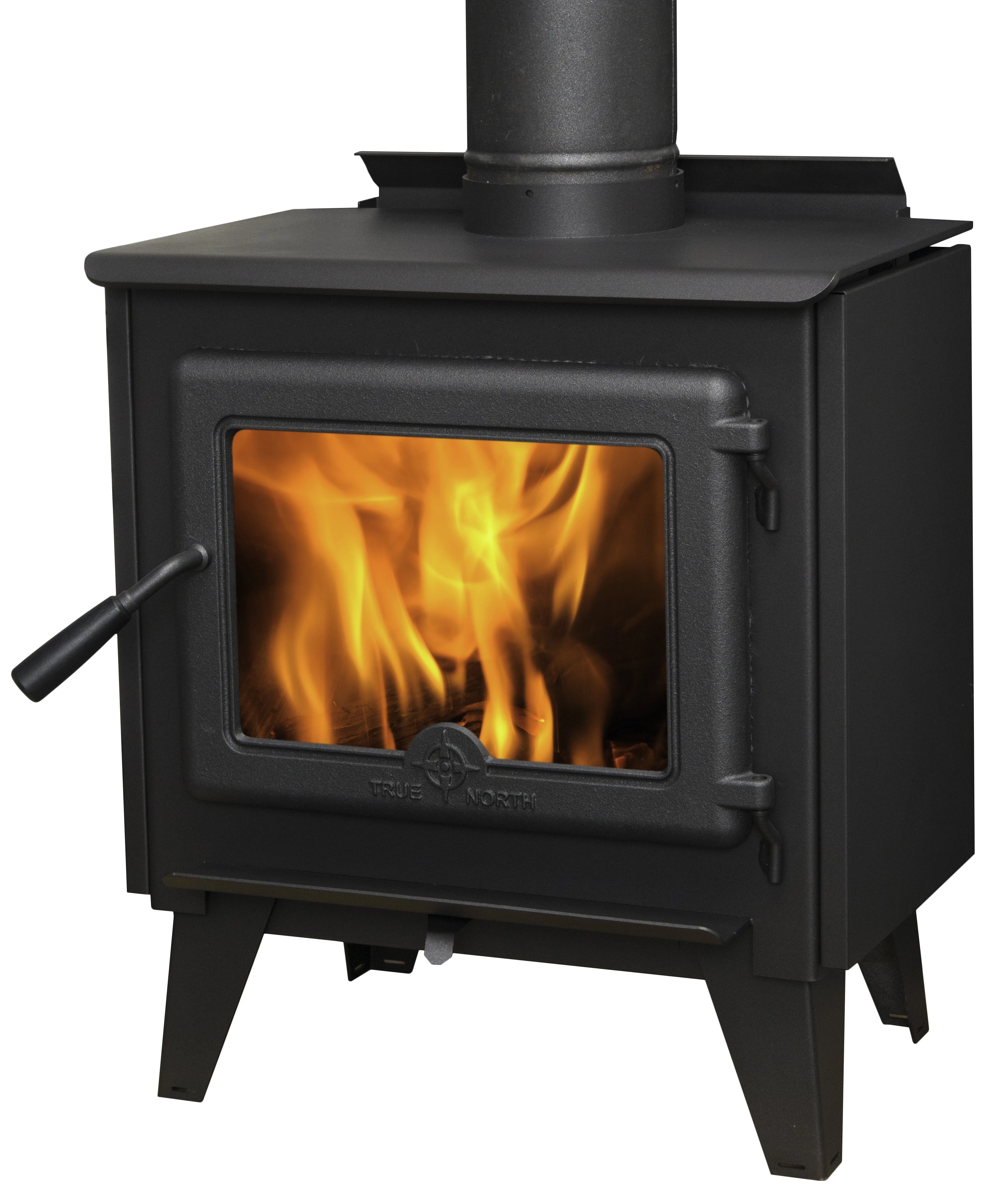 True North TN10 Wood Burning Stove - Efficient Outdoor & Indoor Heating for Cabins, Homes, and Camping - EPA Certified Cast Iron Fireplace