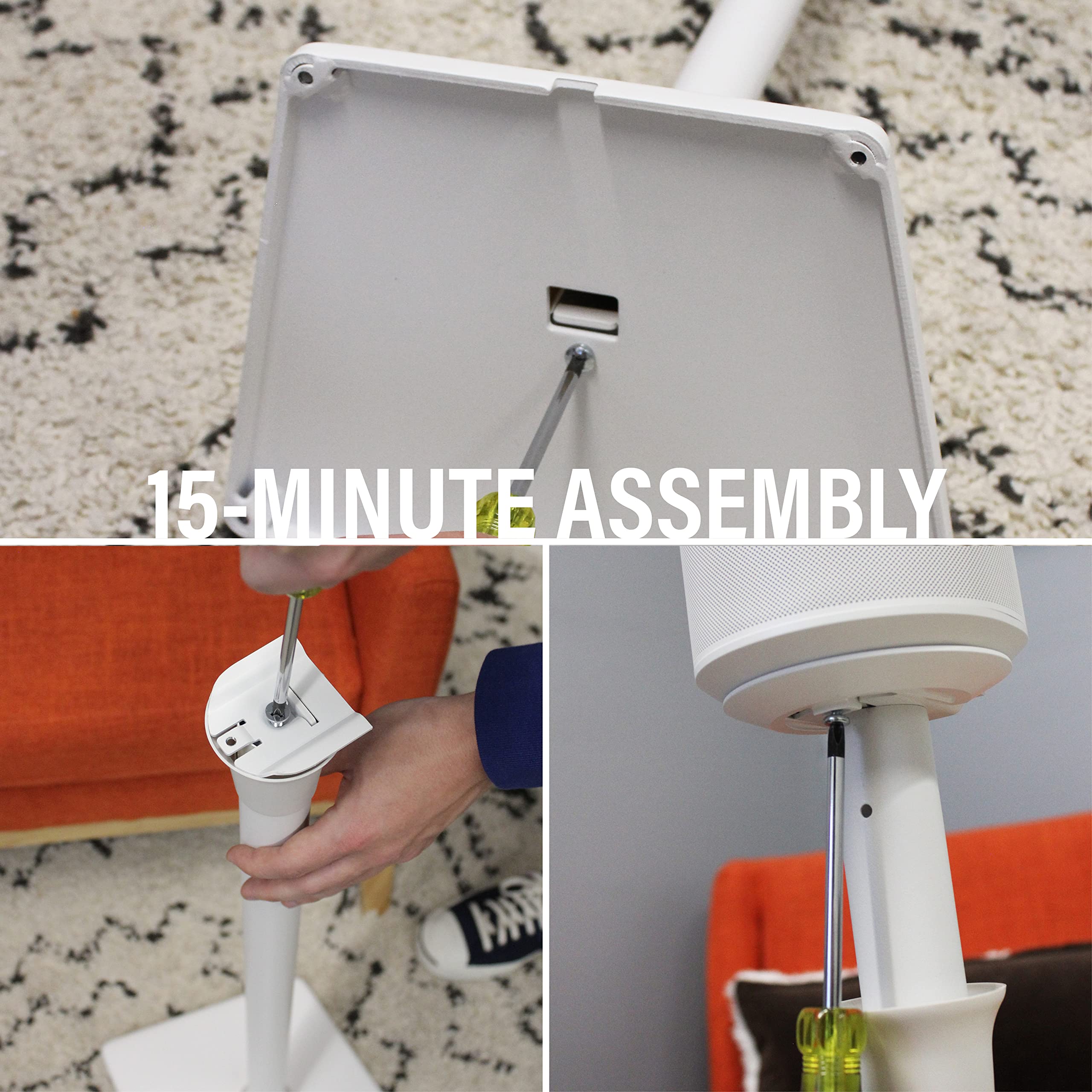 Sanus Wireless Speaker Stand for Sonos Era 100™ - Pair White | Premium Adjustable Height Speaker Stands for Secure Mounting | Perfect for Home Theater, Living Room & Office Audio Setup