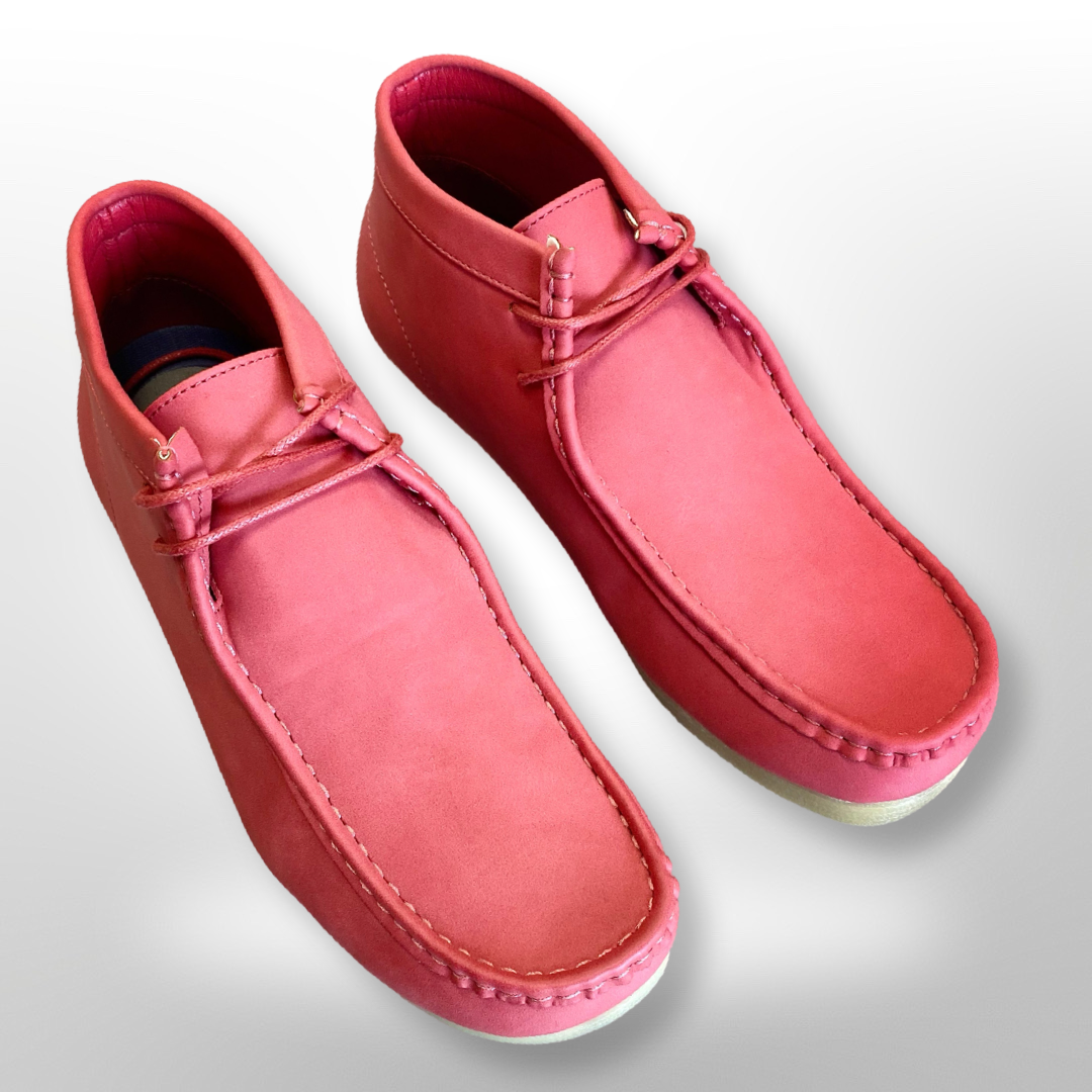 Amali Jason Men's Chukka Boots in Red - Size 9.5, 10.5, 11, 12 Available - Comfortable Casual & Work Boots for Outdoor Walking, Hiking and Daily Wear