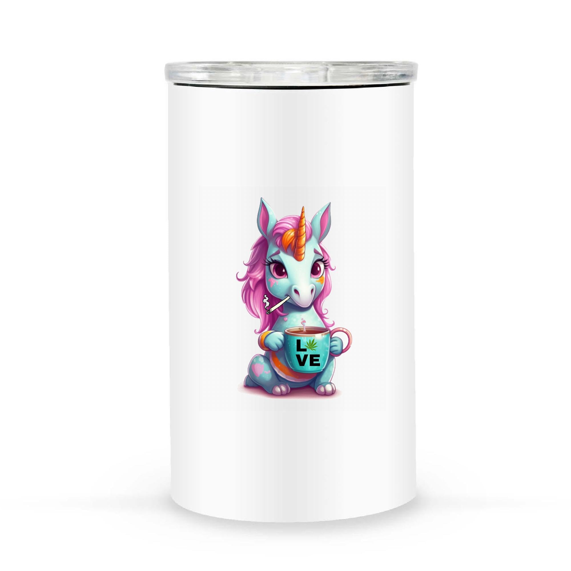 16Oz Insulated Tumbler with Unicorn Design - Perfect Gift for Cannabis Enthusiasts & Weed Lovers - Keeps Drinks Cold for Hours - Ideal for Smoking Sessions, Outdoor Adventures & Home Use