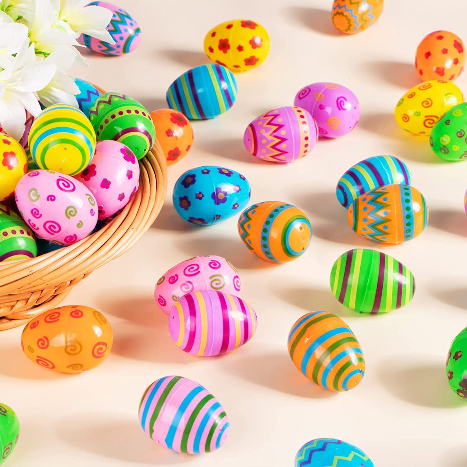 36 Pcs Plastic Printed Easter Eggs - 3.15