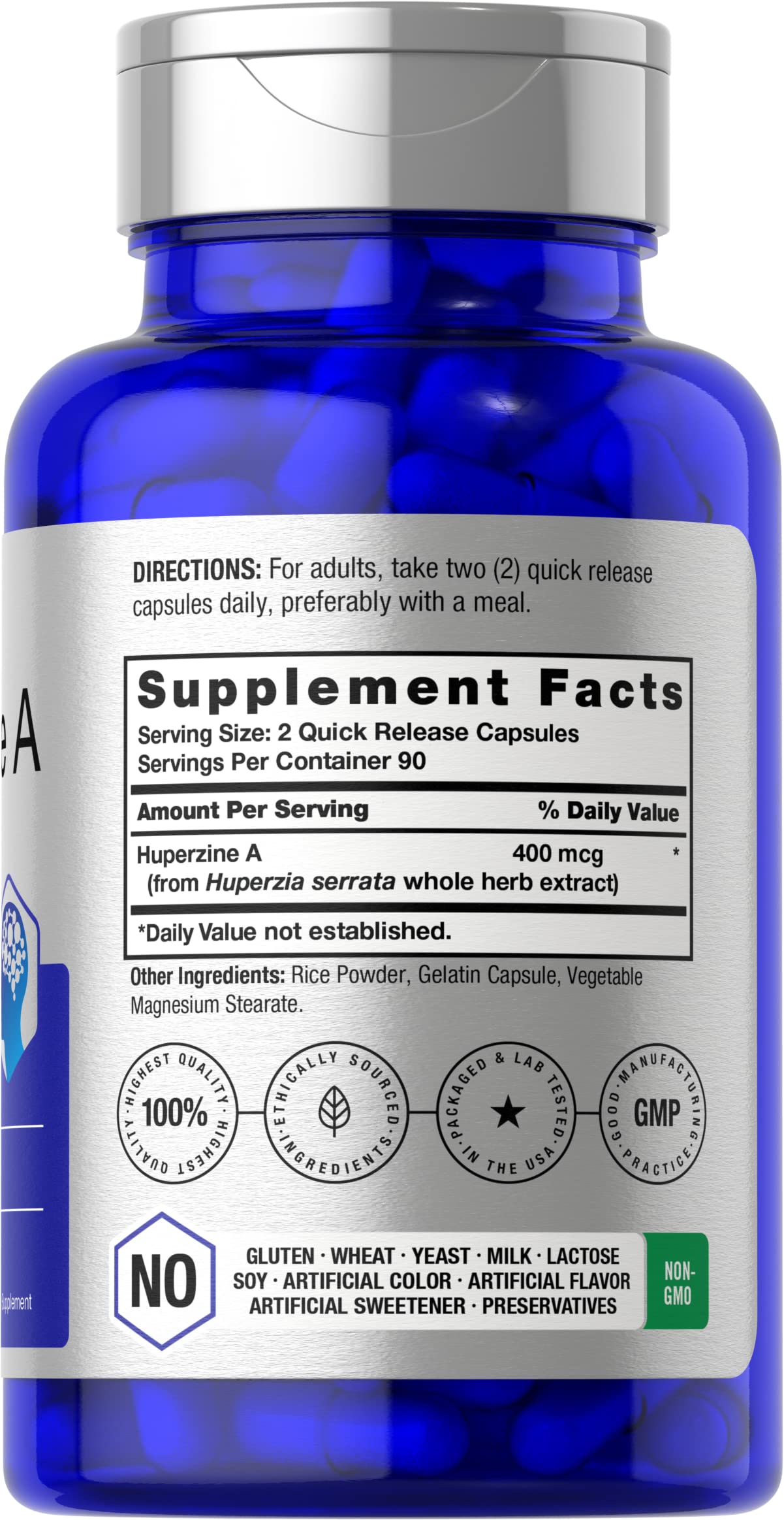 Horbäach Huperzine A 400mcg | 180 Capsules | Brain Health Supplement | Non-GMO, Gluten Free, Vegan | Supports Memory & Focus | Perfect for Students & Professionals