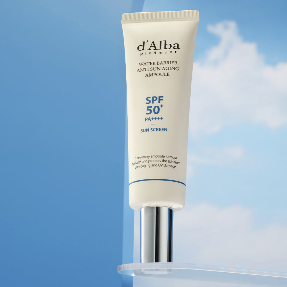 d'Alba Water Barrier Anti Sun Aging Ampoule SPF50+ PA+++ 50ml - Hydrating Sunscreen Serum for Face, Anti-Aging & UV Protection - Perfect for Daily Skincare & Outdoor Activities