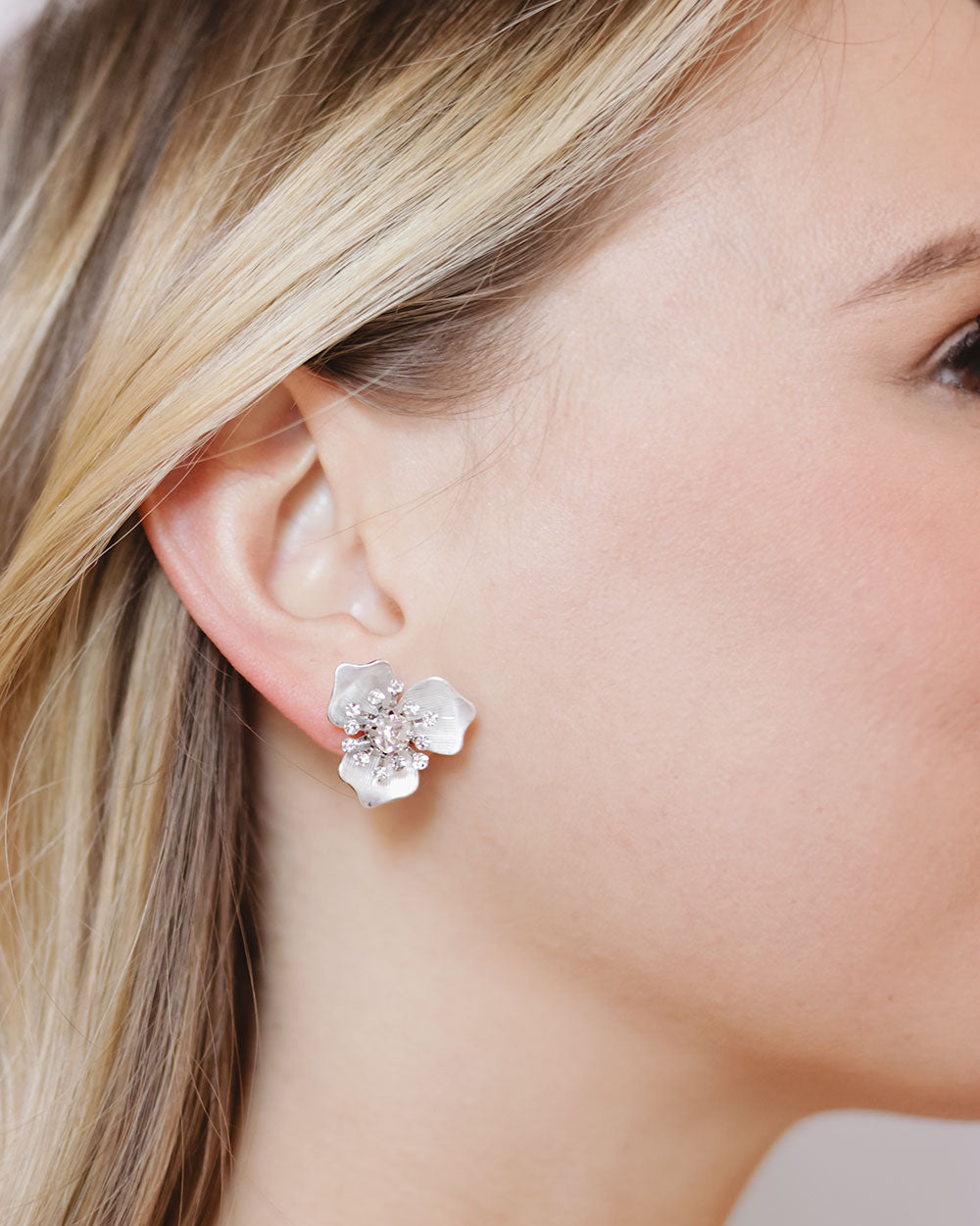 Kacie Floral Stud Earrings for Women - Dainty Rose Gold Flower Earrings - Hypoallergenic Fashion Jewelry for Everyday Wear & Special Occasions