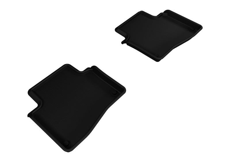 3D MAXpider Custom Fit All-Weather Floor Mats for 2013-2019 Cadillac XTS - 2nd Row Kagu Series (Black) | Durable, Non-Slip Car Floor Liners for Protection Against Mud, Snow & Spills