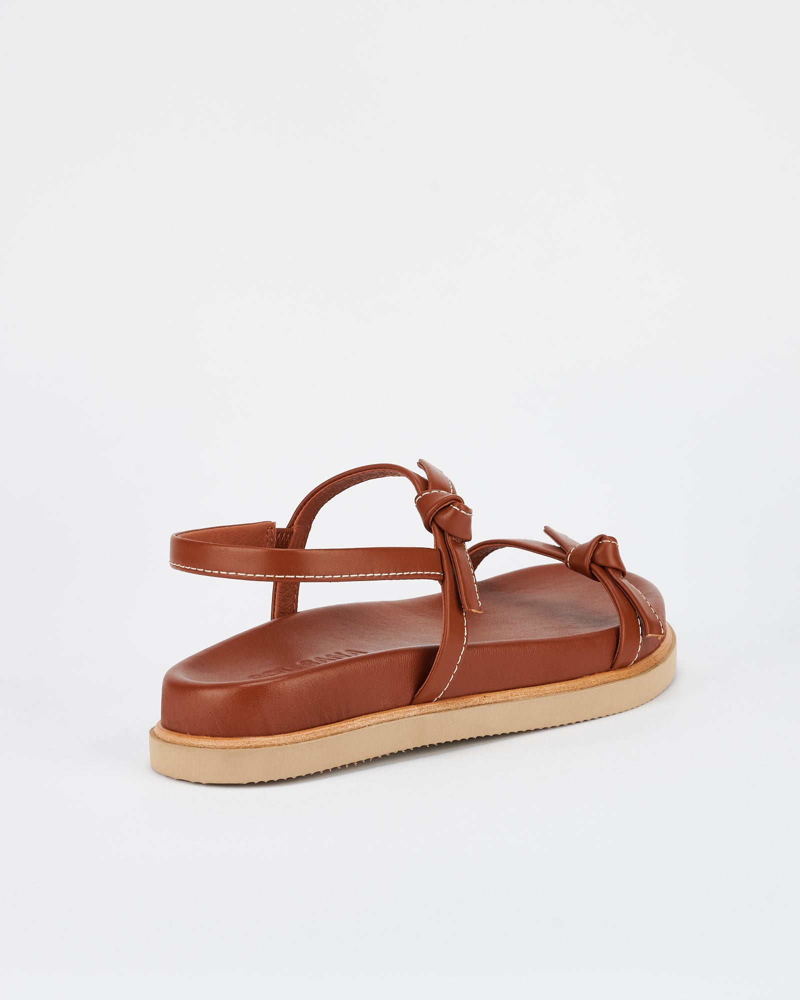 Premium Manzoni Cognac Leather Footbed Sandals - Comfortable & Stylish for Women - Perfect for Summer, Beach, and Casual Outings