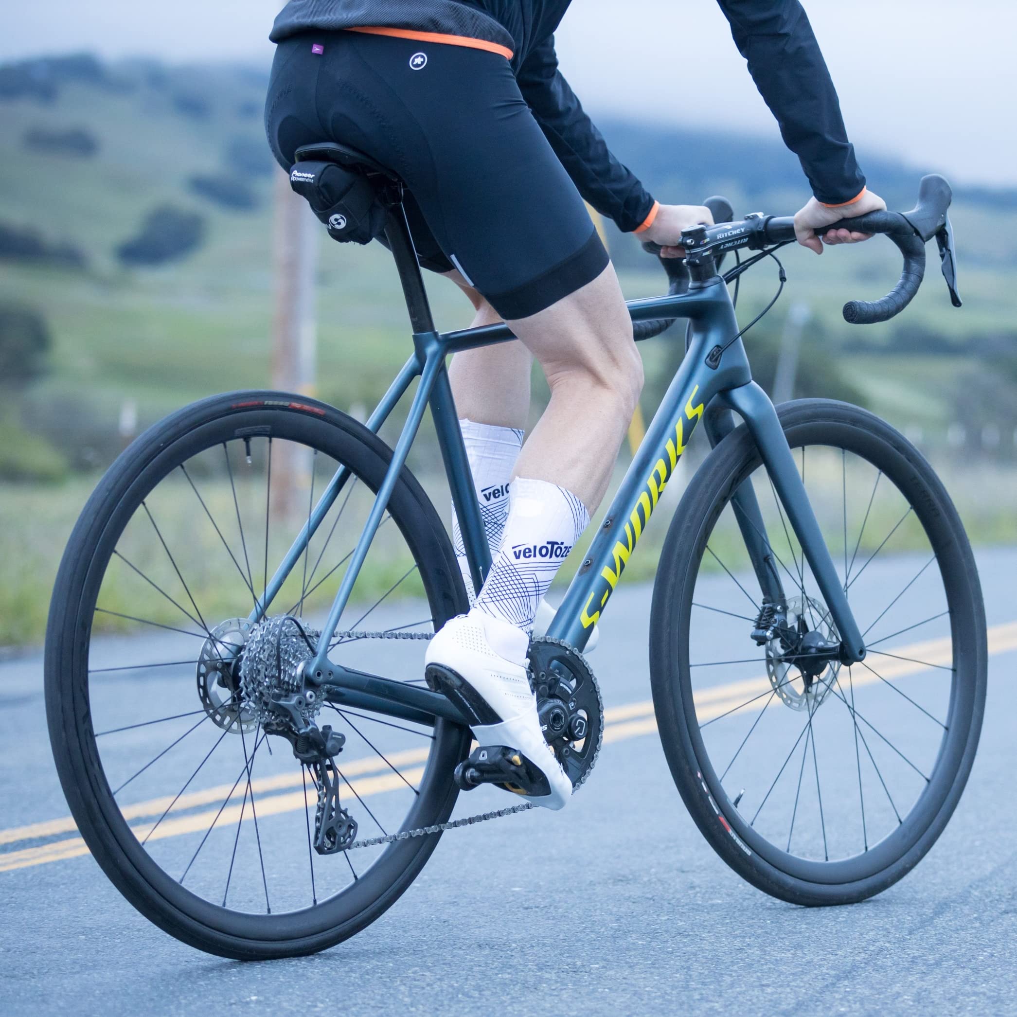 VeloToze Aero Socks for Cycling - High-Performance Aero Fabric, UCI Approved, Reduce Drag for Bike Racing & Time Trials - Perfect for Competitive Cyclists and Triathletes