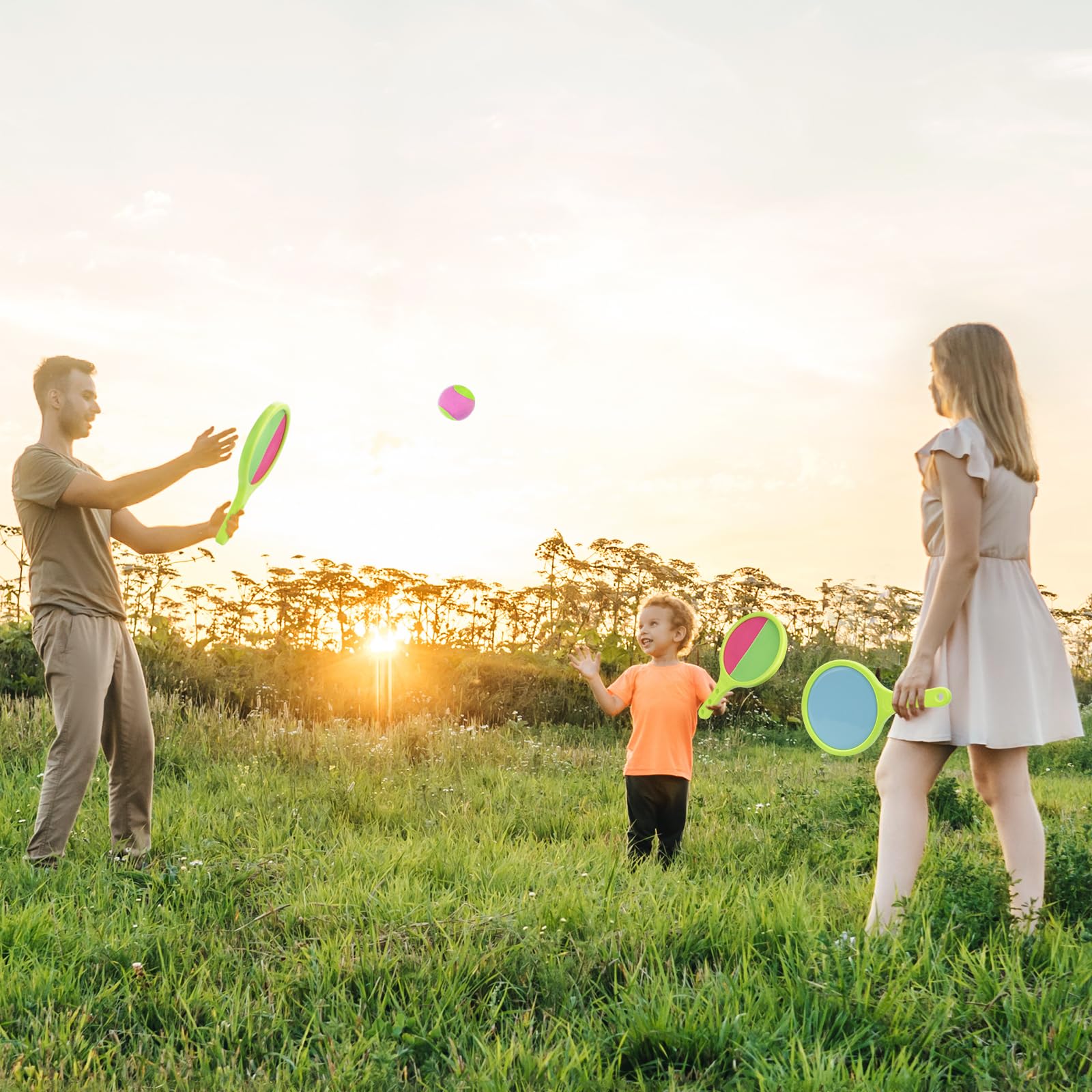 Best Velcro Catch Ball Set for Kids - Outdoor Toss & Catch Game Toy for Ages 3+ | Perfect for Backyard, Playground & Beach Activities | Fun Outdoor Sports Equipment for Children's Hand-Eye Coordination Training