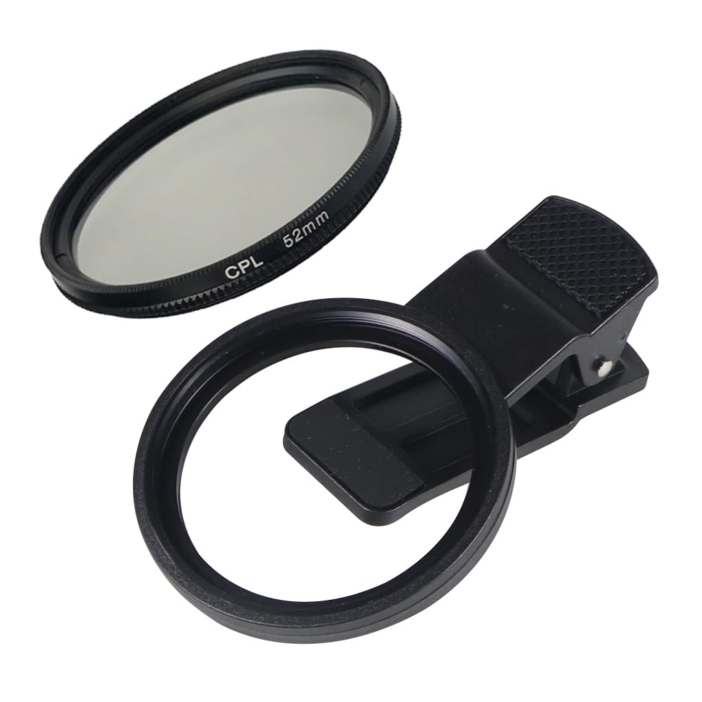 52mm Professional Phone Camera Clip with Macro Lens, CPL & Variable ND Filter - Compatible with All Smartphones - Durable Aluminum Alloy Thread (Includes CPL Filter & Round Hole) - Perfect for Vlogging, Photography & Mobile Filmmaking
