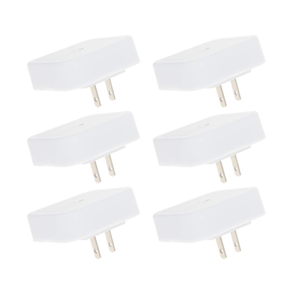 Othmro 6-Pack Plug-in LED Night Lights with Auto Dusk-to-Dawn Sensor - Warm White ABS Christmas Bulb Lights (L62×W62×H40) for Bedroom, Kitchen, Hallway - Energy Saving US Plug Indoor Lighting