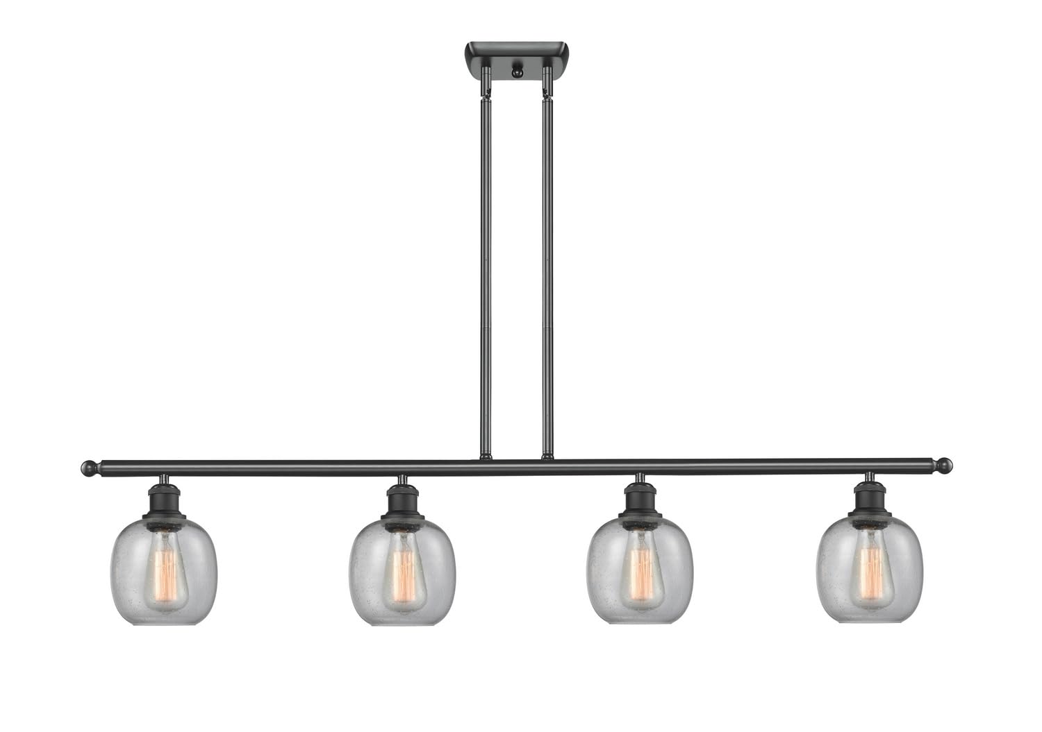 Innovations 516-4I-BK-G104-LED 4 Island Light Vintage Dimmable LED Pendant Lighting Fixture, Matte Black Finish - Perfect for Kitchen Islands, Dining Rooms, and Bar Counter Lighting