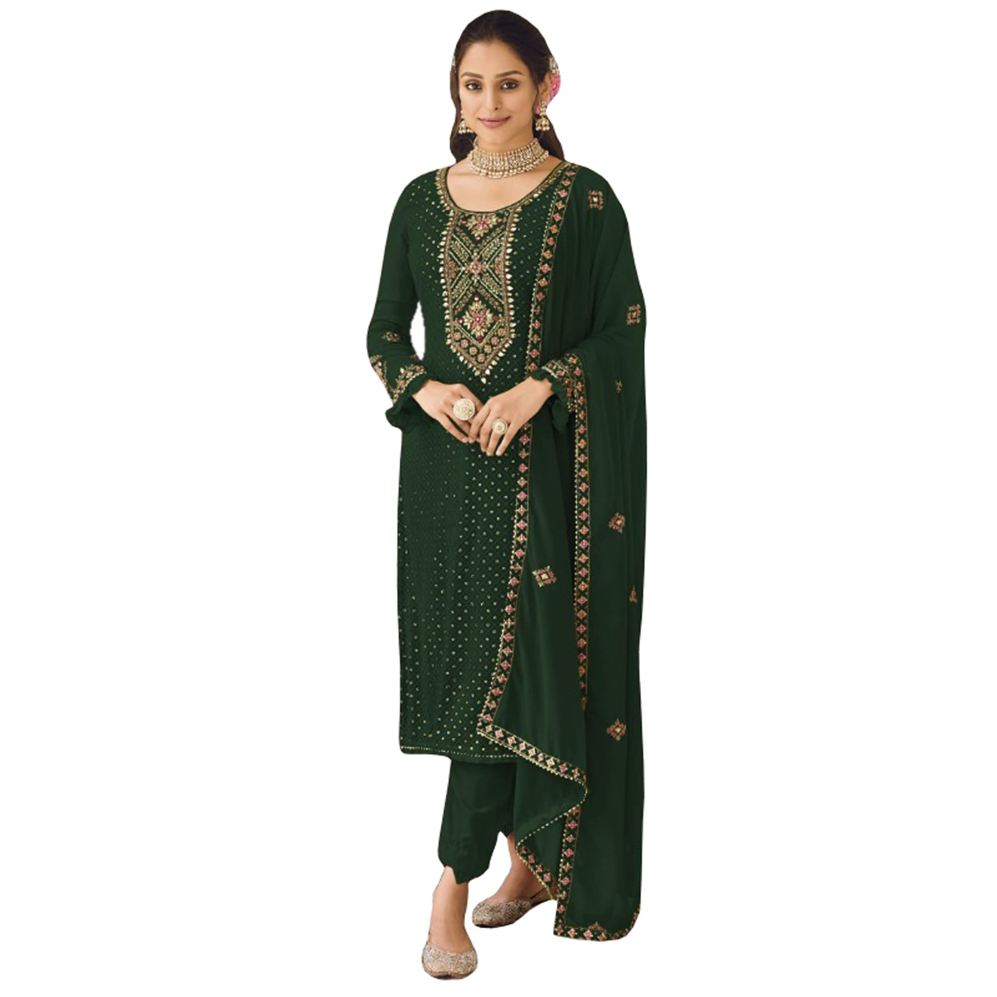 Indian Designer Women's Shalwar Kameez Suits - Pakistani Ethnic Party Wear with Churidar Pants | Elegant Traditional Dress for Weddings, Festivals & Special Occasions