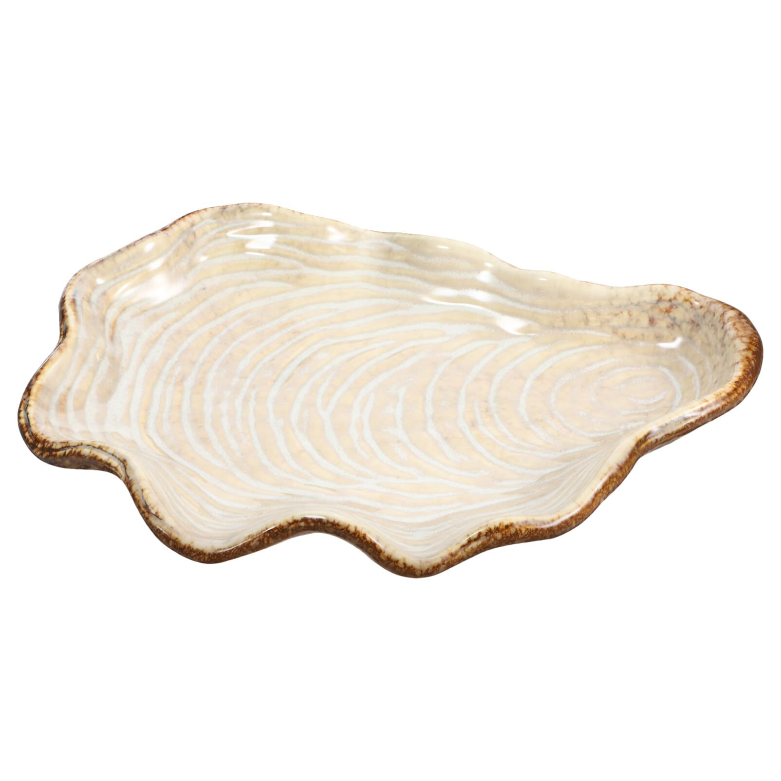 Luxshiny Ceramic Scalloped Candy Bowl - Elegant Seashell Design Serving Dish for Salads, Fruits, Snacks | Perfect for Home Kitchen, Restaurant & Party Decor
