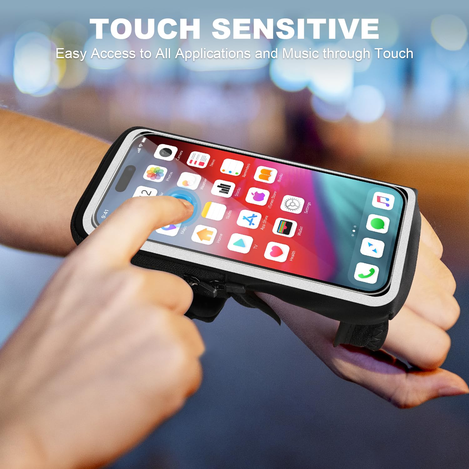 Adjustable Waterproof Phone Holder for Running - Wristband Armband Compatible with iPhone 16/15/14/13/12/11/X/XR & Galaxy S24/S23/S22/S21 - Secure Fitness Accessory with Card Slot - Perfect for Jogging, Gym Workouts & Outdoor Activities