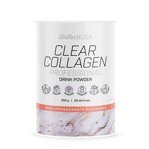 BioTechUSA Clear Collagen Professional - Rose Pomegranate Flavor 350g Powder | Supports Skin, Hair & Joint Health | Perfect for Smoothies, Shakes & Beauty Drinks