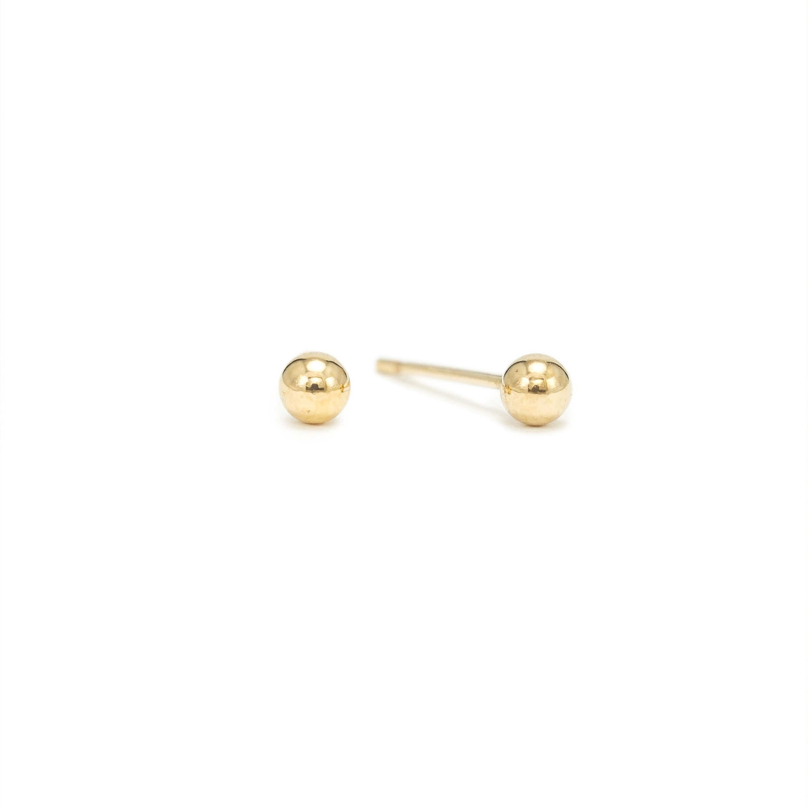 14K Gold Filled Ball Stud Earrings for Women - Hypoallergenic Minimalist Jewelry - Perfect for Everyday Wear, Gifts & Special Occasions
