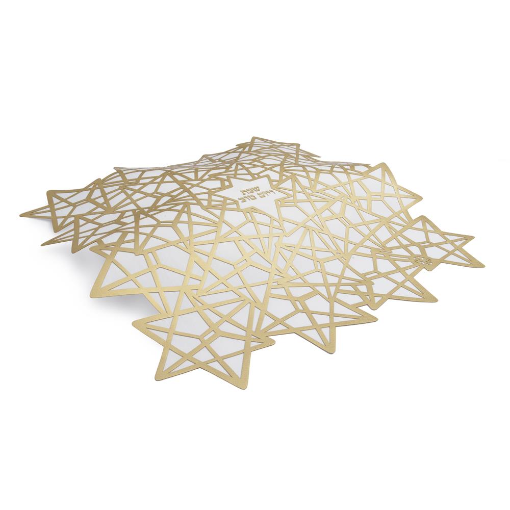 David Cover Shabbat Ve Yom Tov Gold - Elegant Jewish Holiday Table Cover for Shabbat & Festivals - Perfect for Synagogue, Home Celebrations & Religious Ceremonies