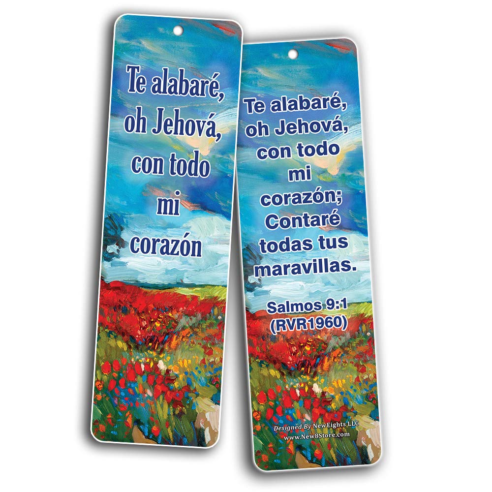 Spanish Bible Verse Bookmarks - 12-Pack Motivational Cards for Daily Reading