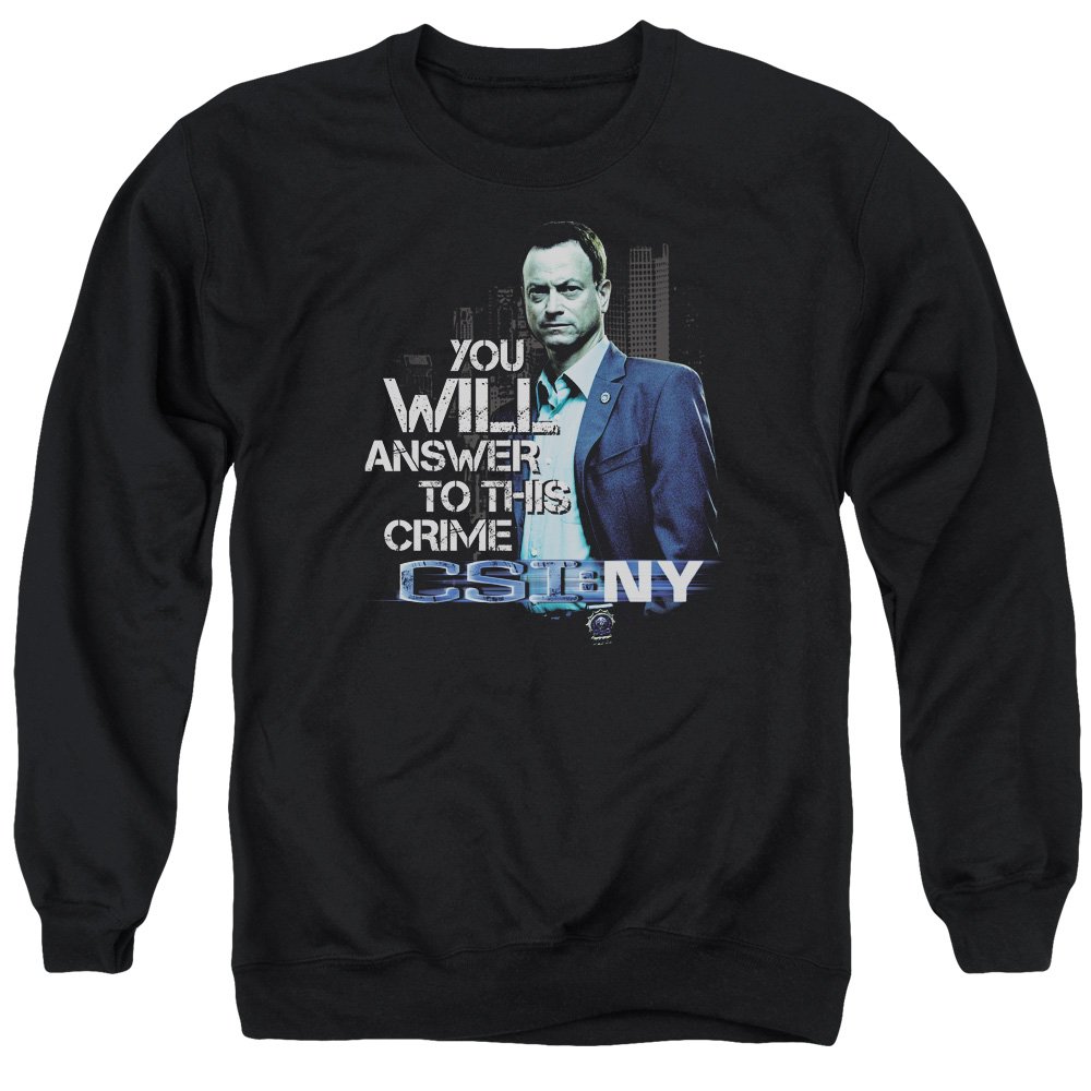CSI NY You Will Answer Unisex Adult Crewneck Sweatshirt for Men & Women - Comfortable Cotton Pullover for Casual Wear, TV Show Fans & Street Style