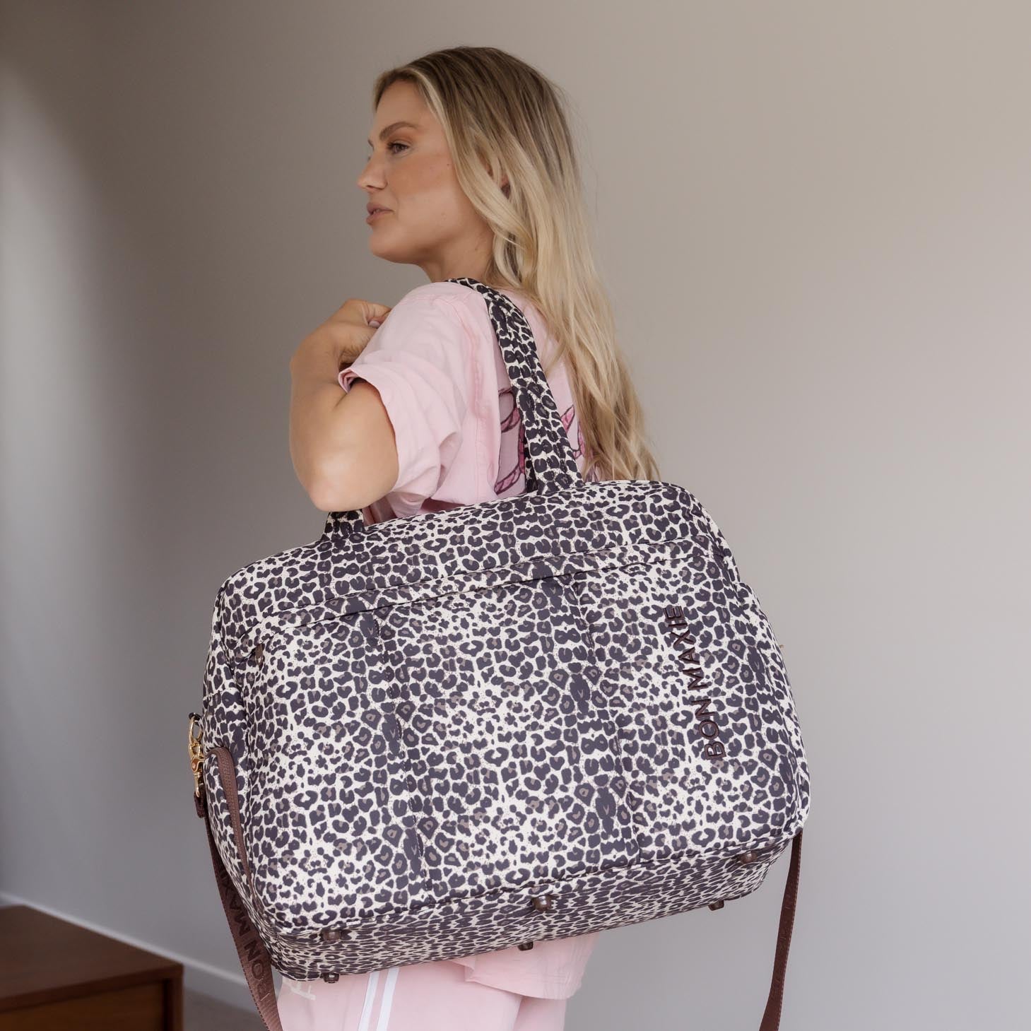 Large Weekender Nylon Duffel Bag with Leopard Print - Perfect for Travel, Gym, and Weekend Getaways | Durable & Stylish Carry-On Bag