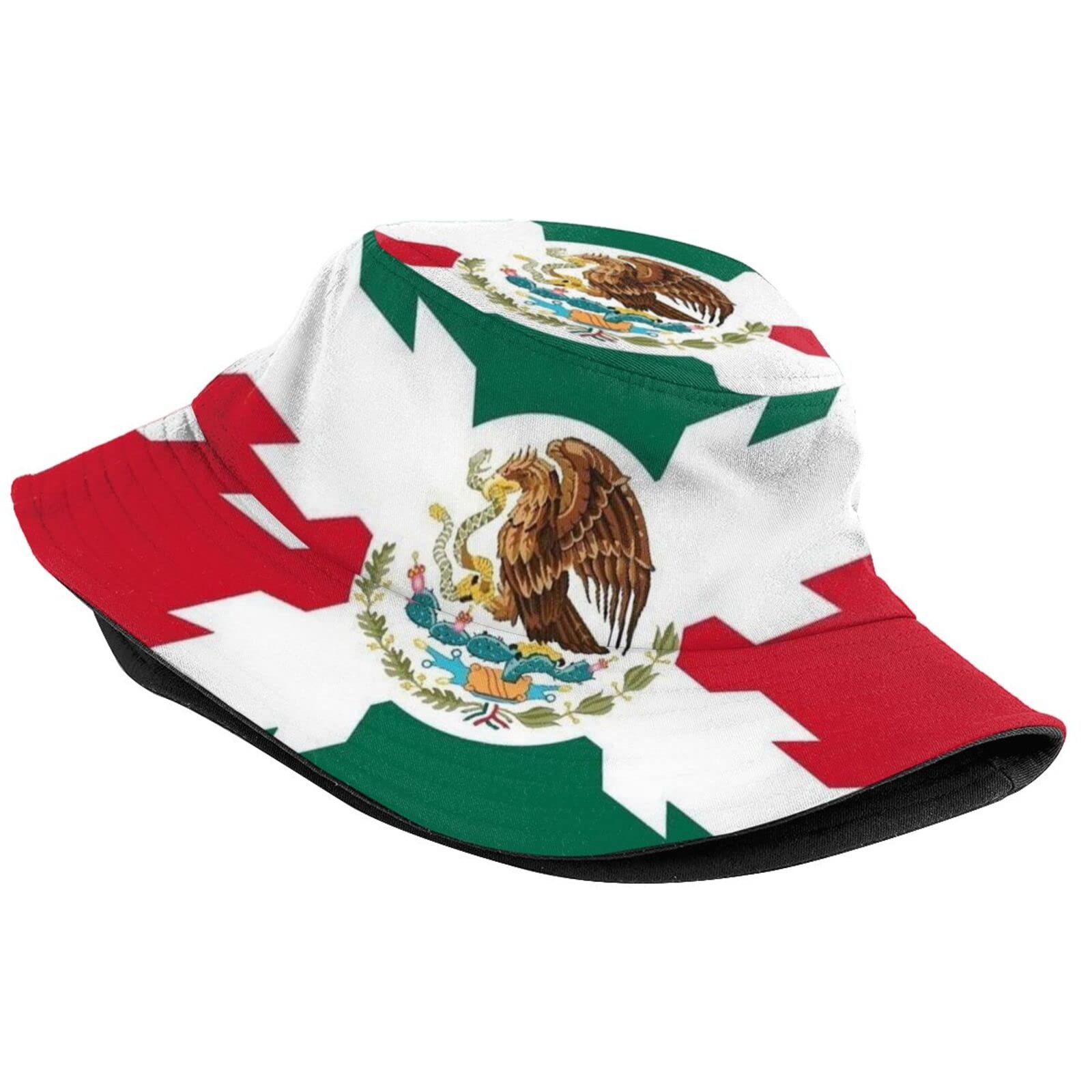 Stylish Mexico Mexican Flag Bucket Hat - Summer Travel Beach Sun Hat for Men & Women - Foldable Outdoor Fisherman Cap - Perfect for Vacations, Festivals & Beach Parties