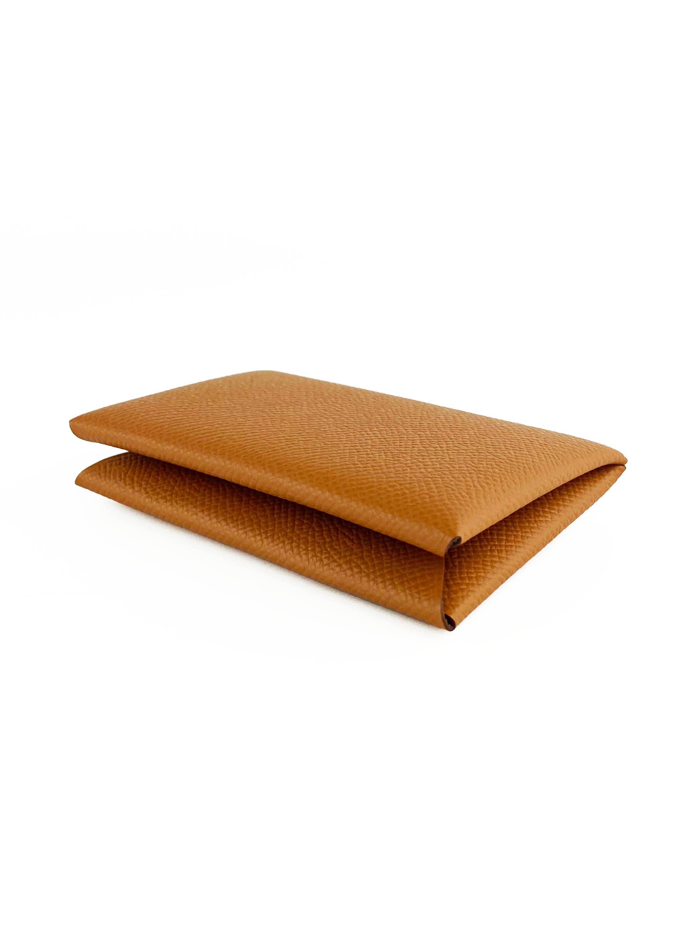 Hermes Gold Calvi Card Holder - Luxury Leather Wallet for Credit Cards & IDs | Perfect for Everyday Use, Travel & Gifting